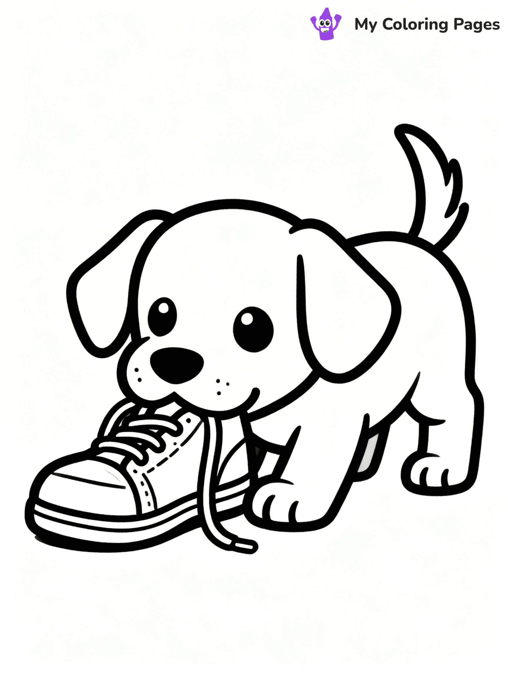 Easy Puppy Coloring Pages - 5