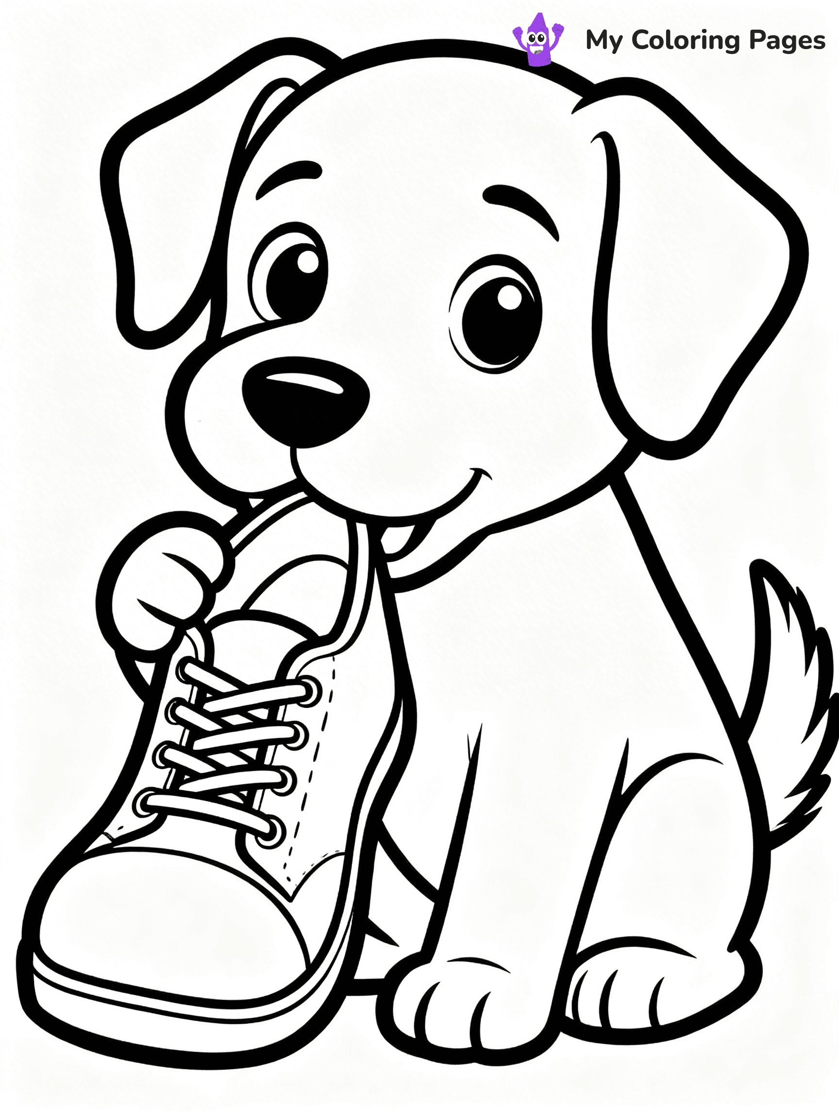 Easy Puppy Coloring Pages - 4