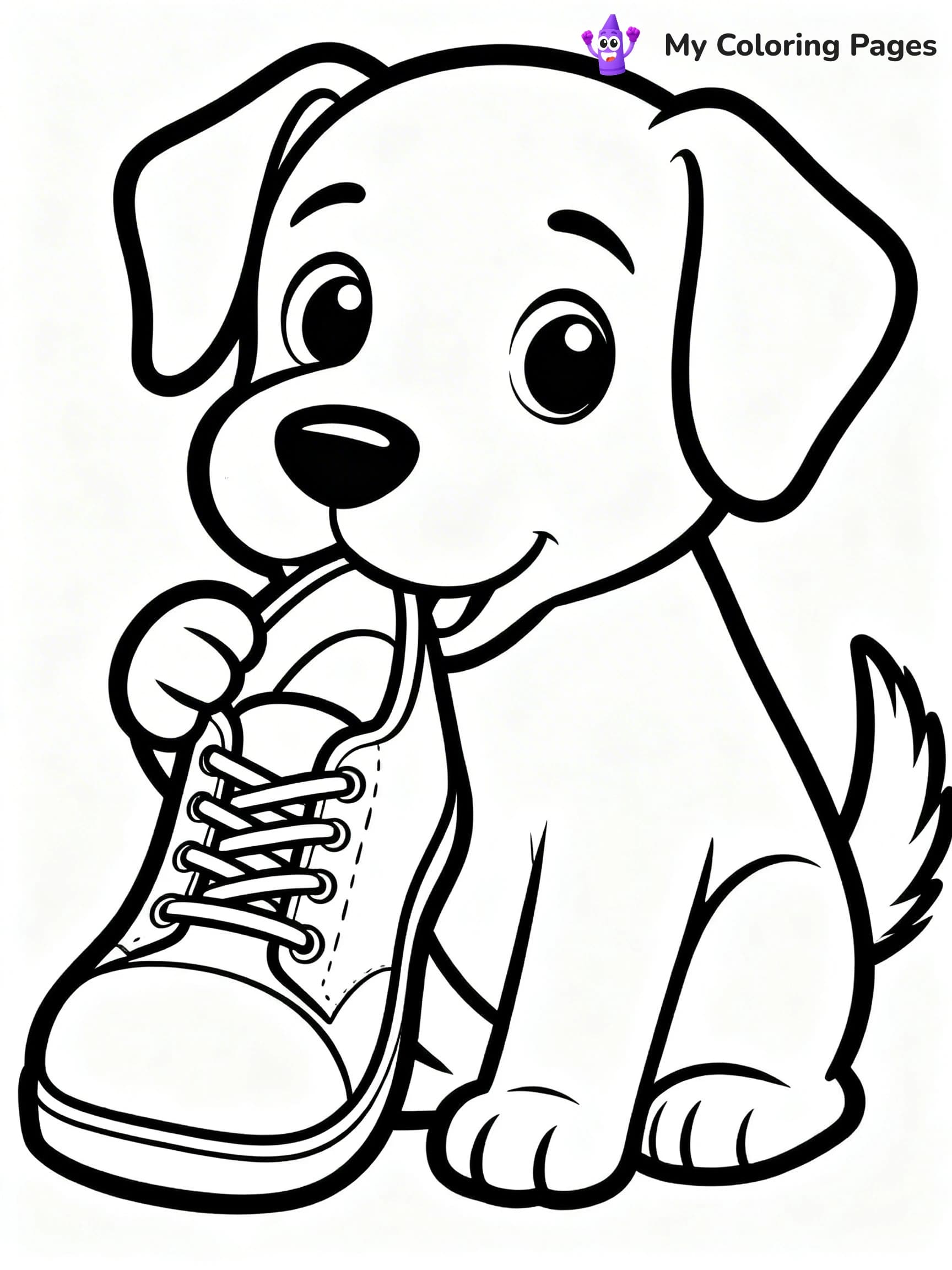 Easy Puppy Coloring Pages - 4