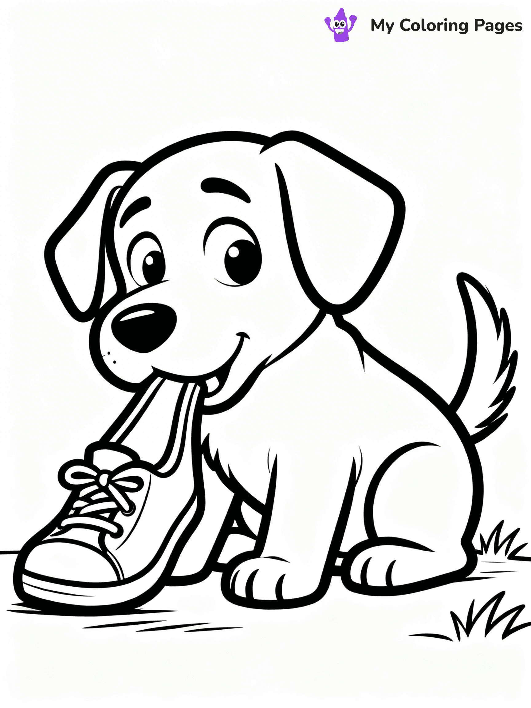 Easy Puppy Coloring Pages - 3