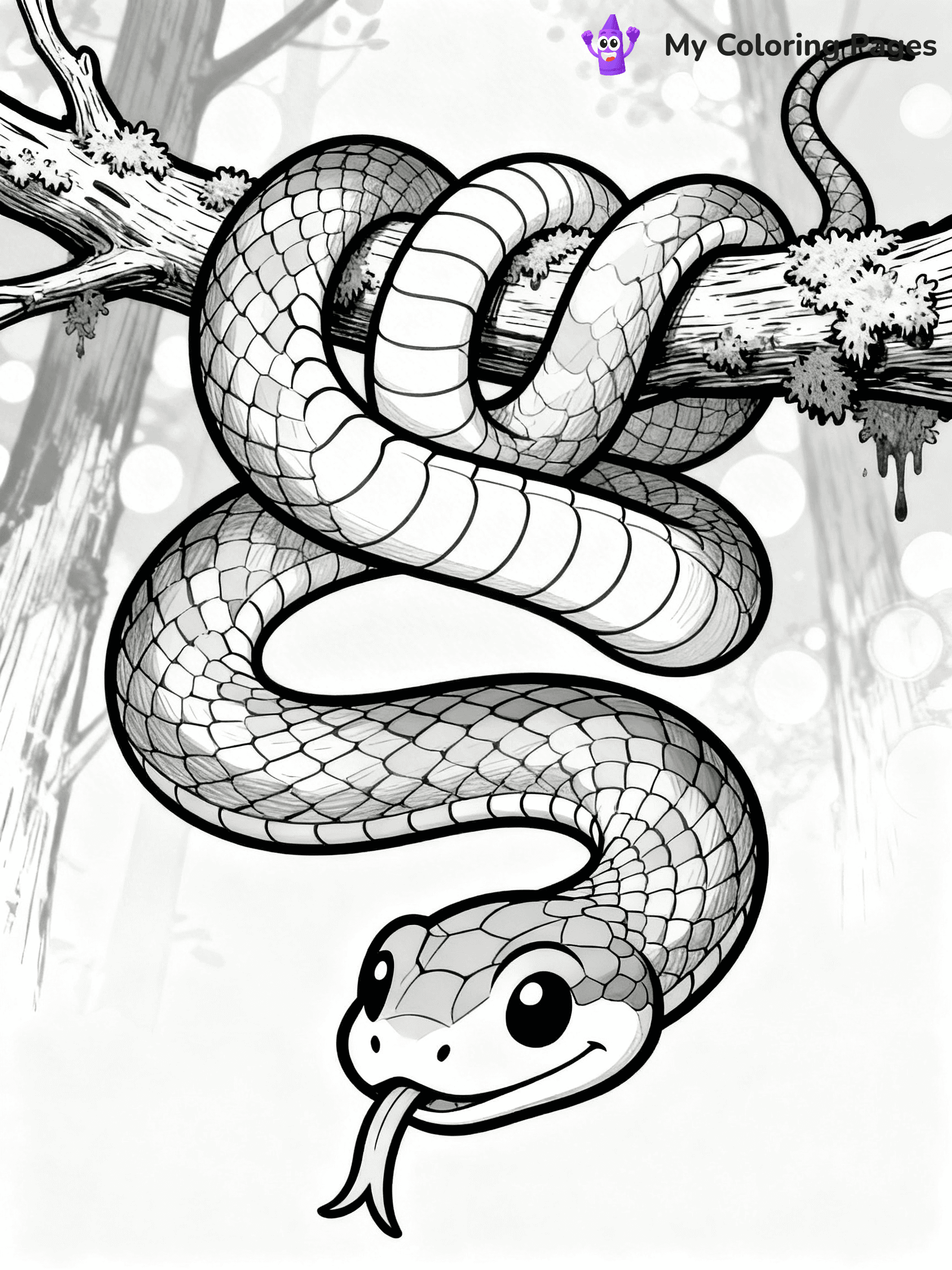 Realistic Snake Coloring Pages - 1