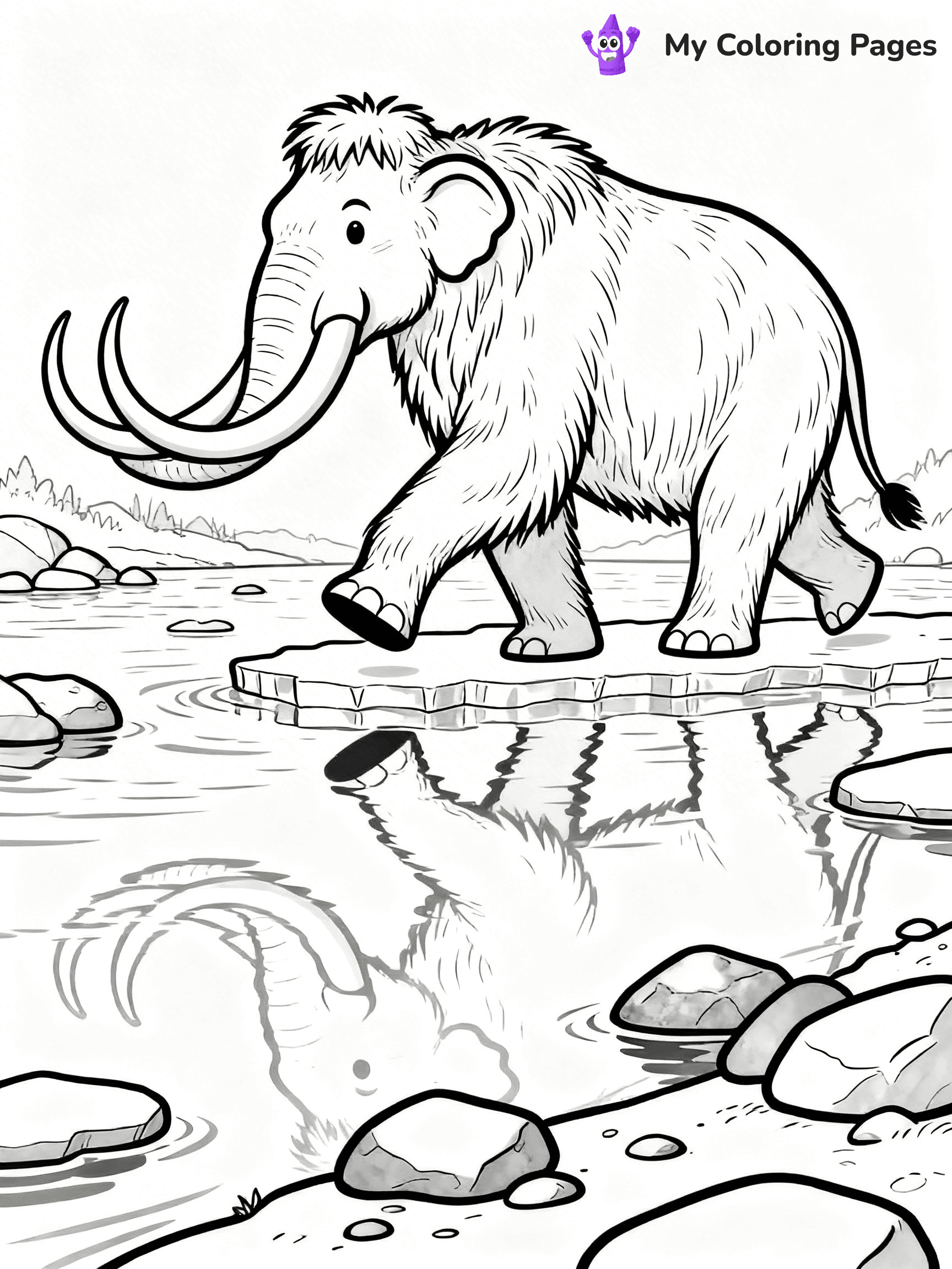 Woolly Mammoth Coloring Pages - 19