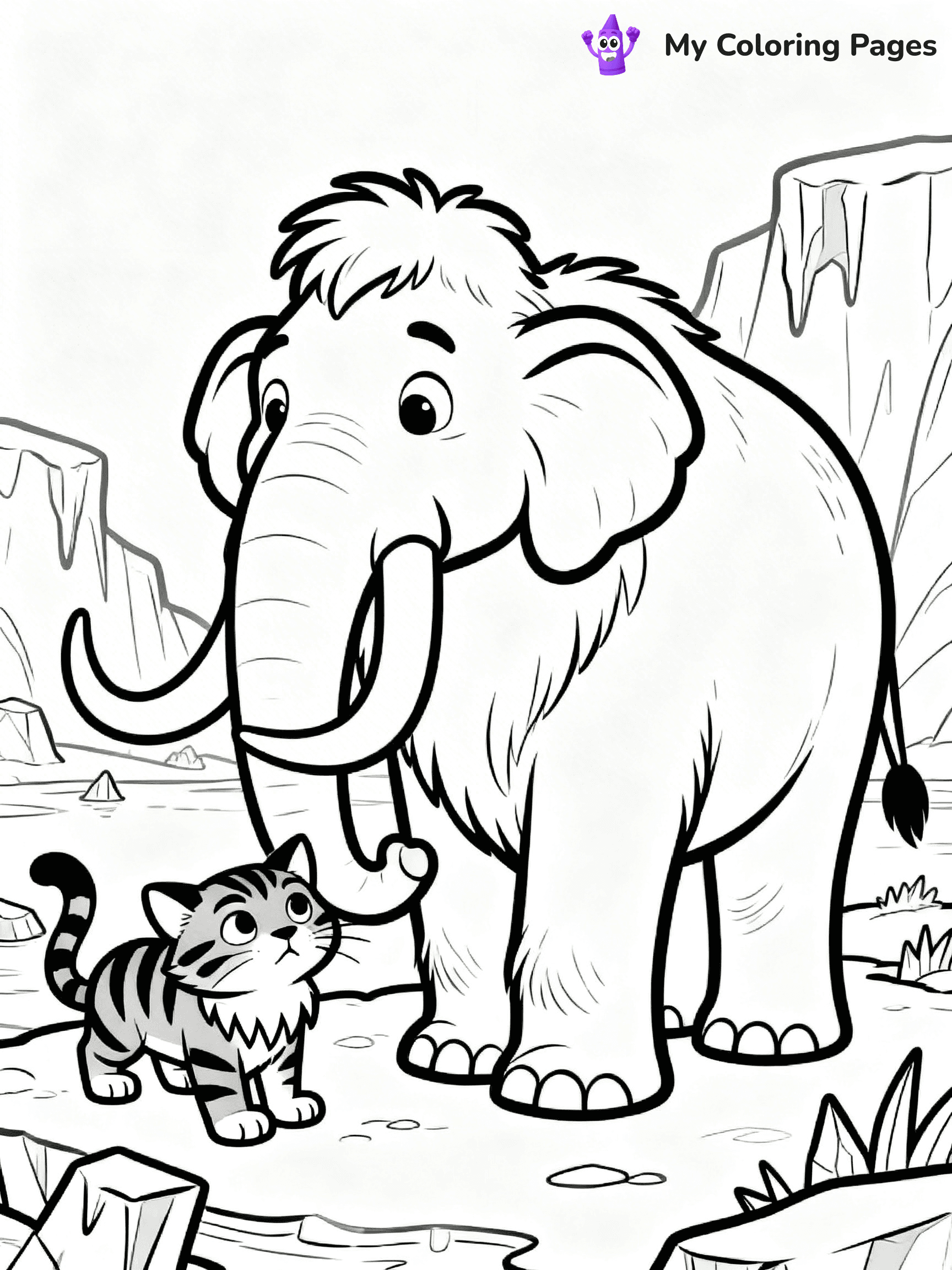Woolly Mammoth Coloring Pages - 13