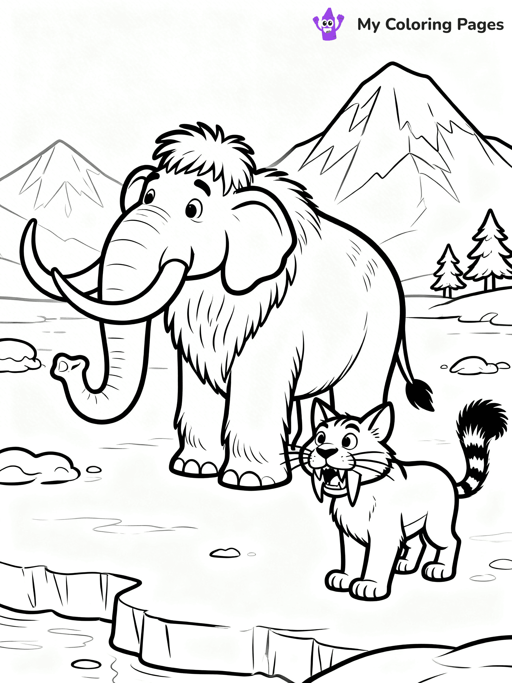 Woolly Mammoth Coloring Pages - 12