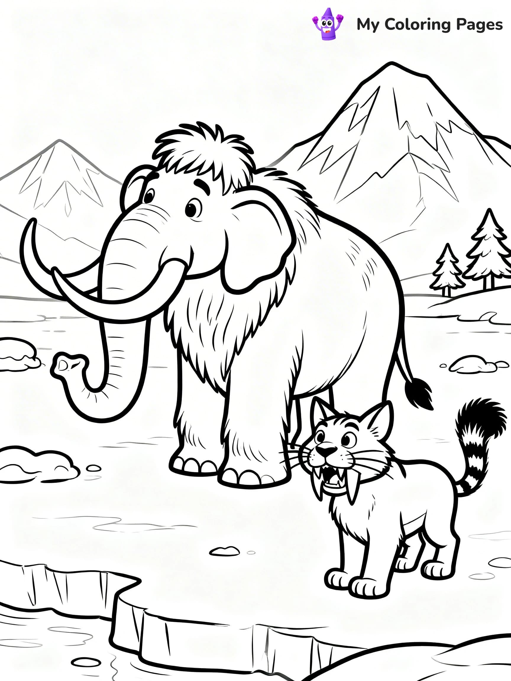 Woolly Mammoth Coloring Pages - 12