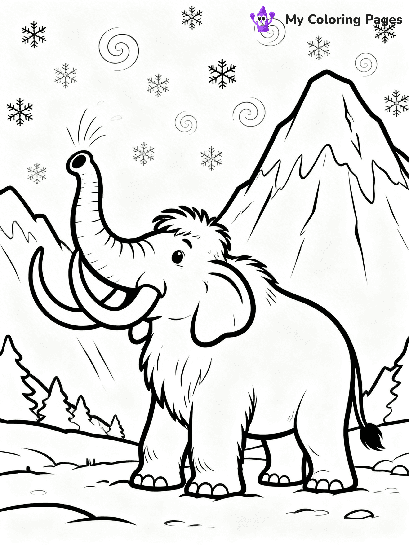 Woolly Mammoth Coloring Pages - 8