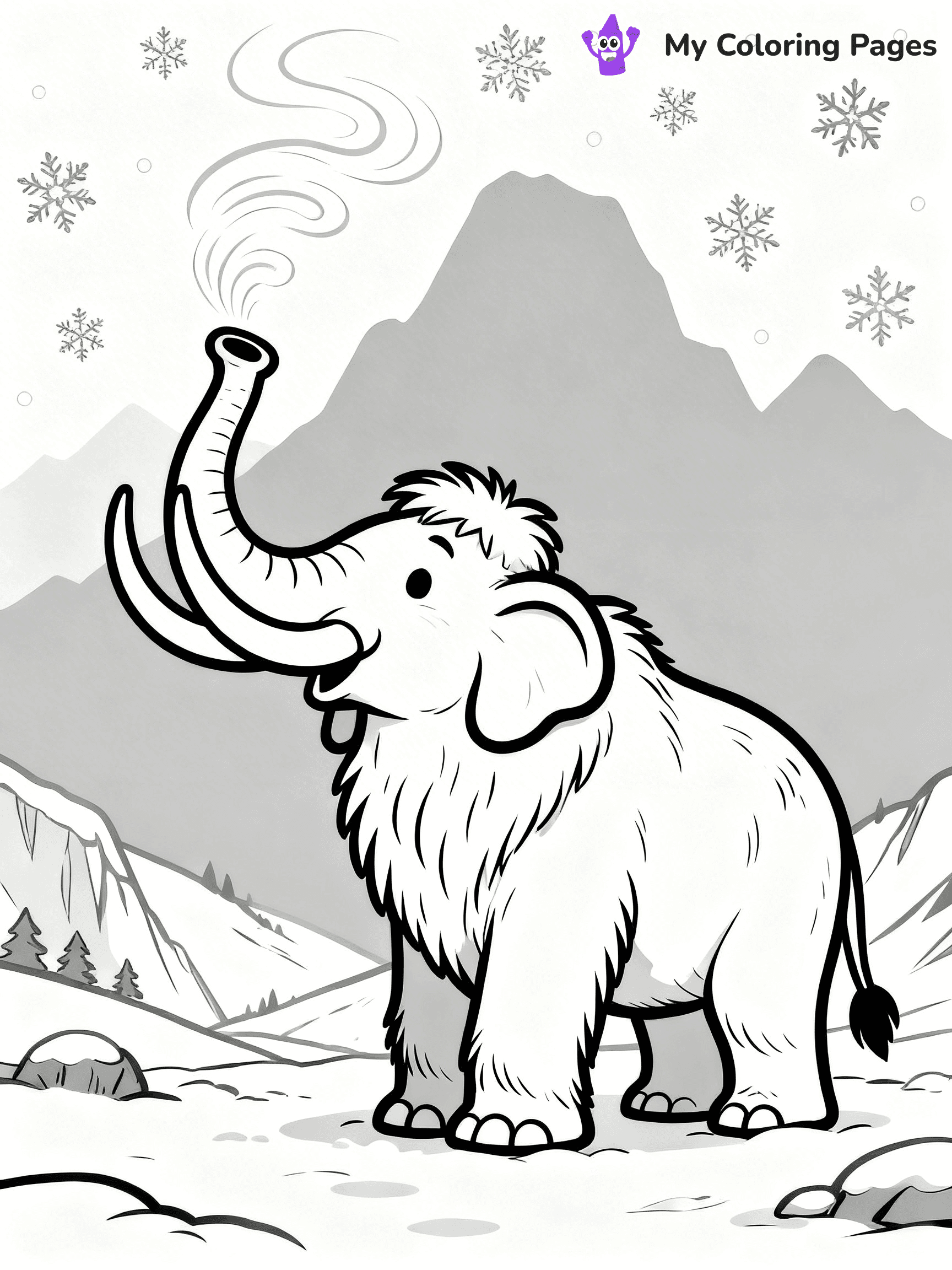 Woolly Mammoth Coloring Pages - 7