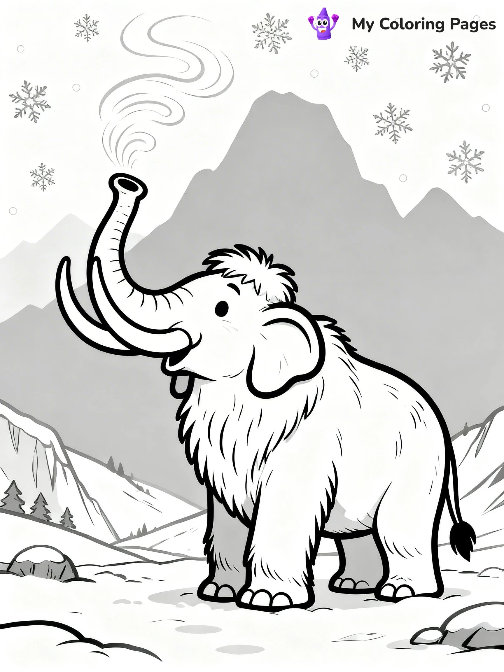 Woolly Mammoth Coloring Pages - 7