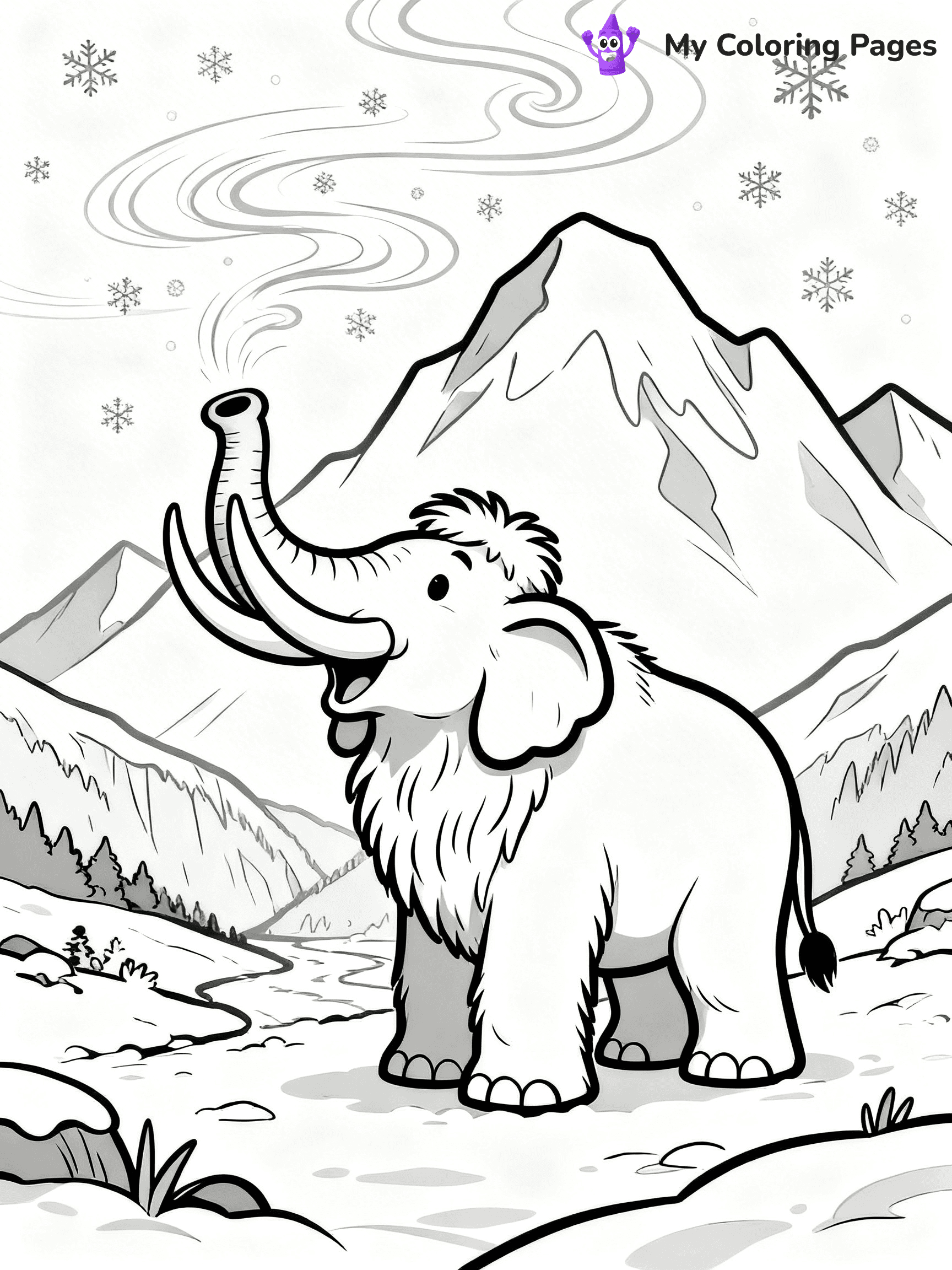 Woolly Mammoth Coloring Pages - 6