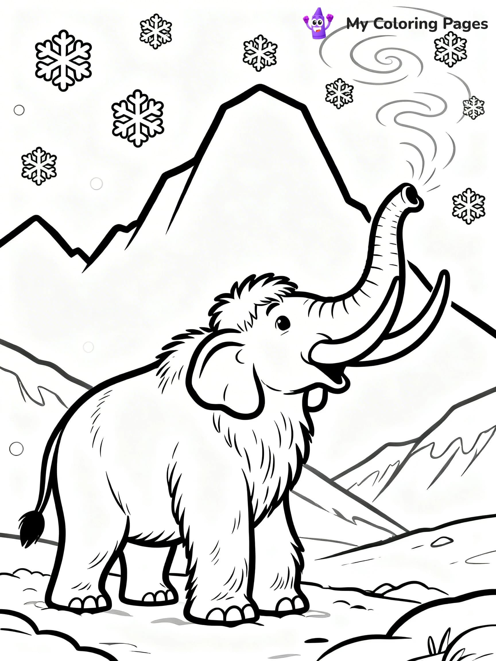 Woolly Mammoth Coloring Pages - 5