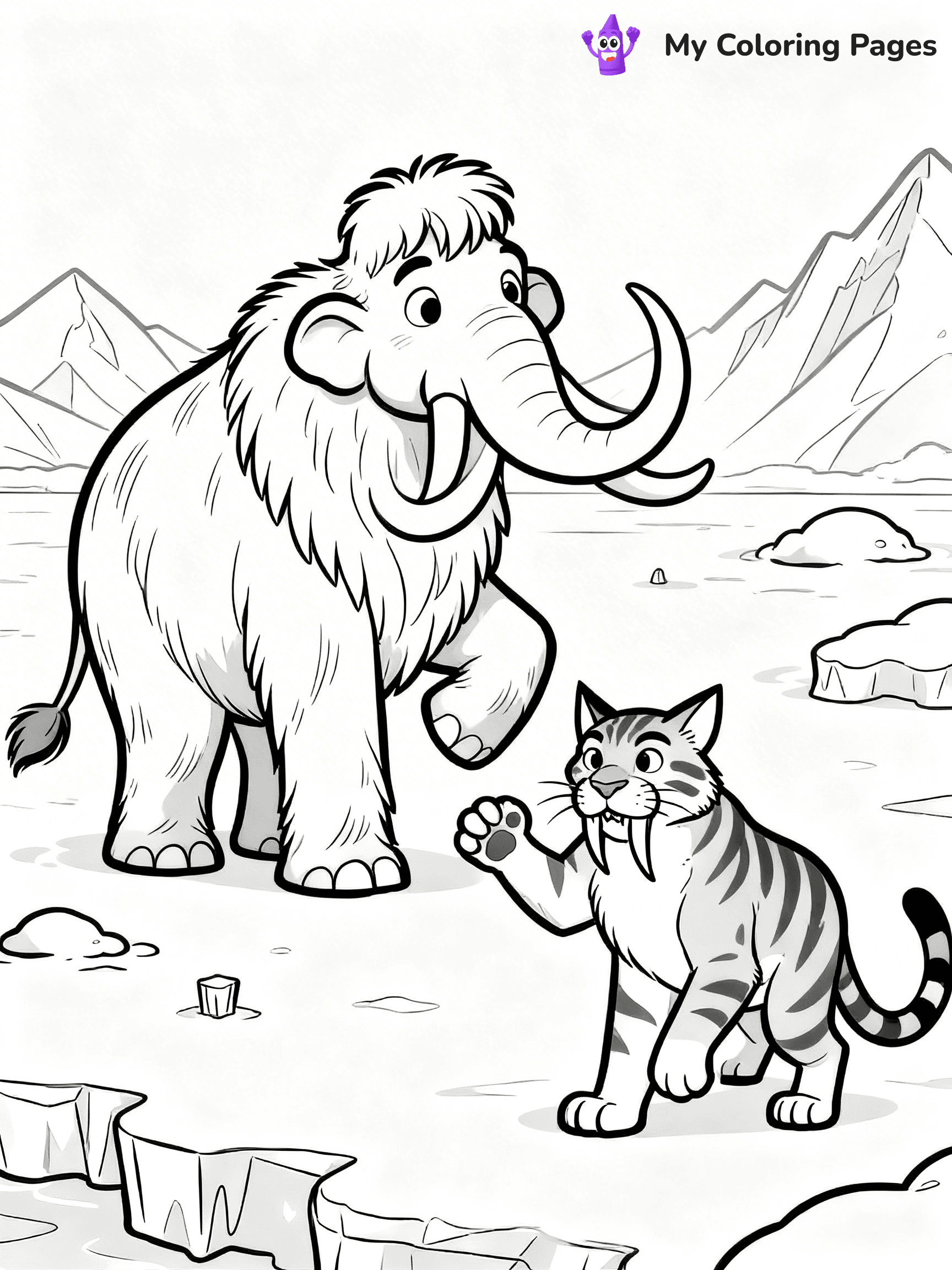 Woolly Mammoth Coloring Pages - 3