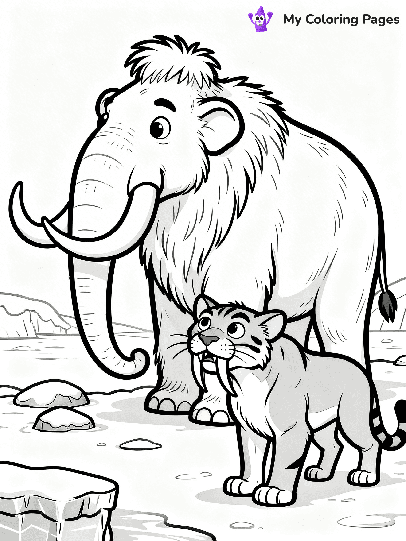 Woolly Mammoth Coloring Pages - 2