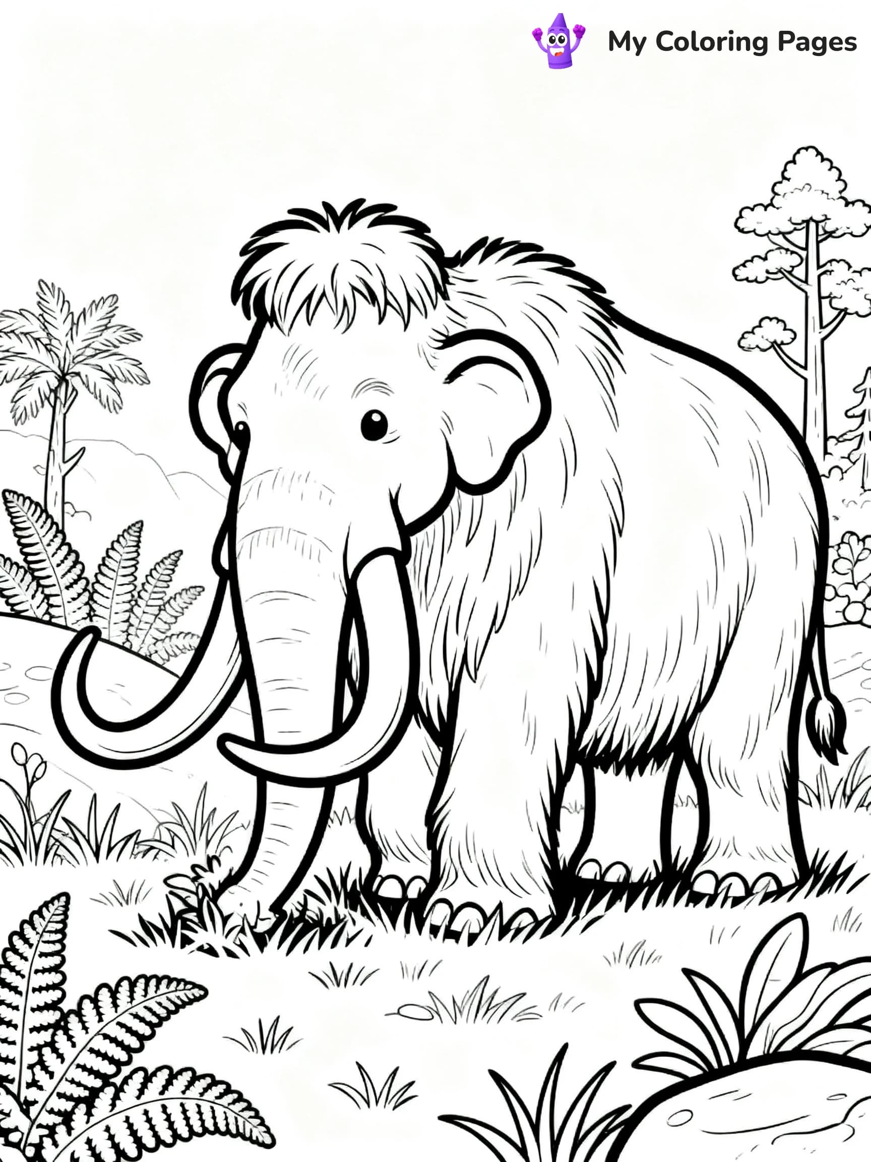 Woolly Mammoth Coloring Pages - 23