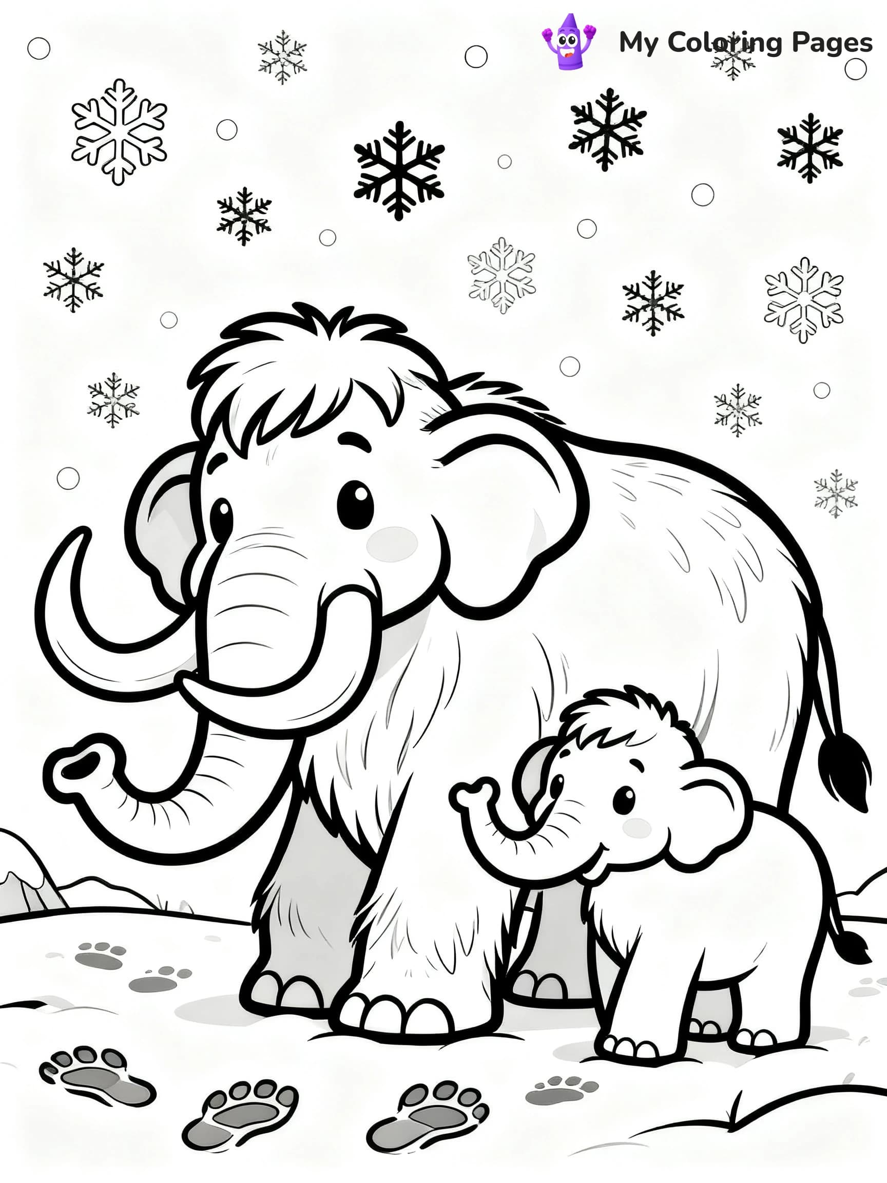 Woolly Mammoth Coloring Pages - 15