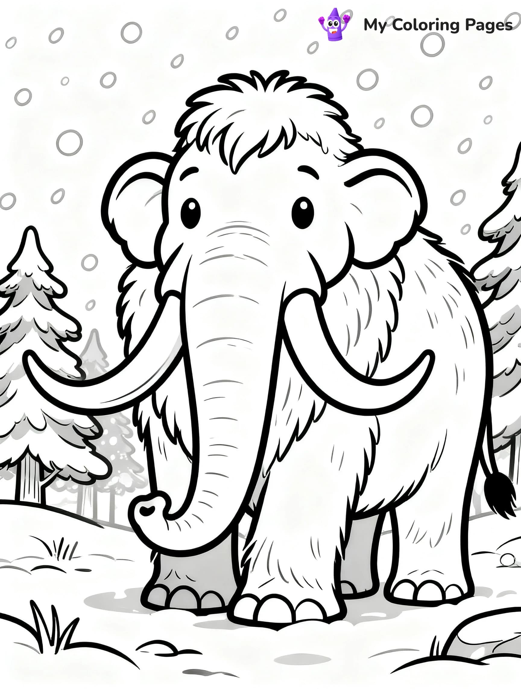 Woolly Mammoth Coloring Pages - 12