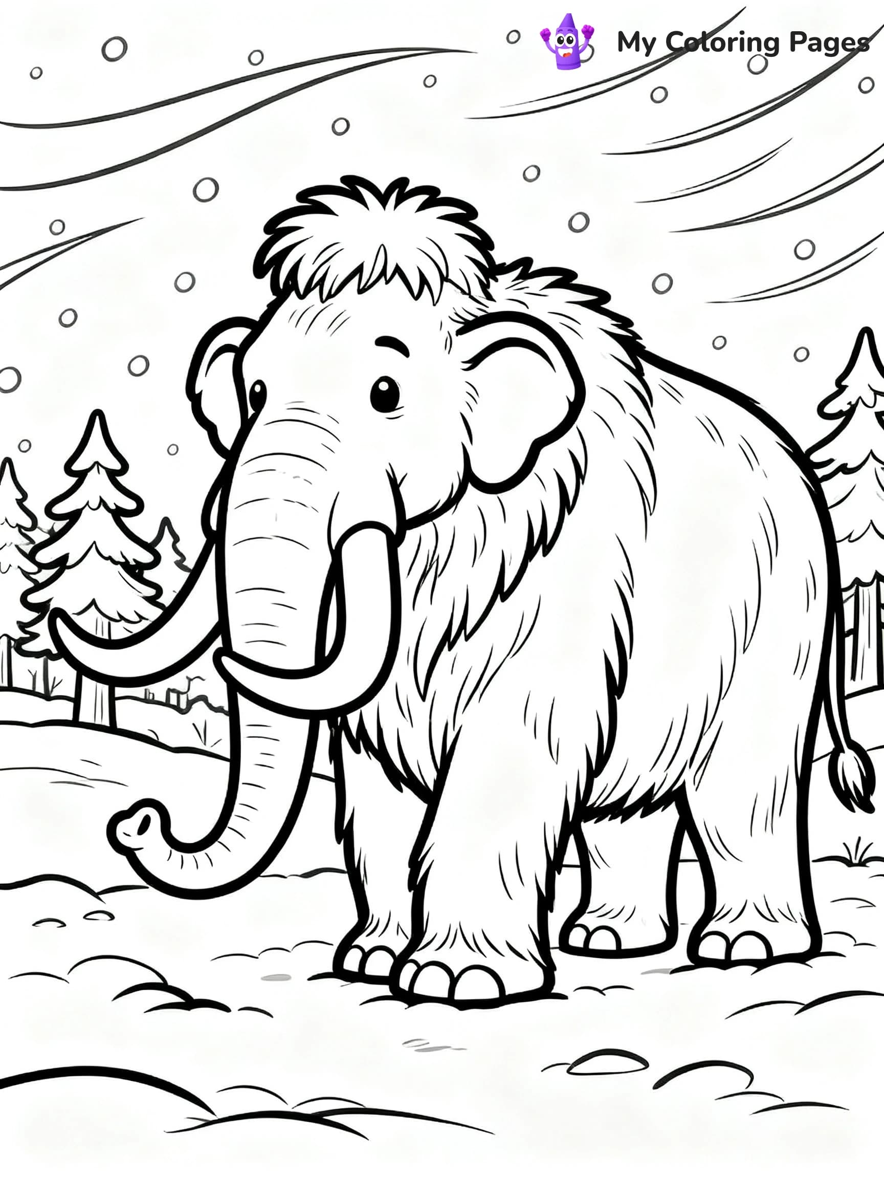 Woolly Mammoth Coloring Pages - 11