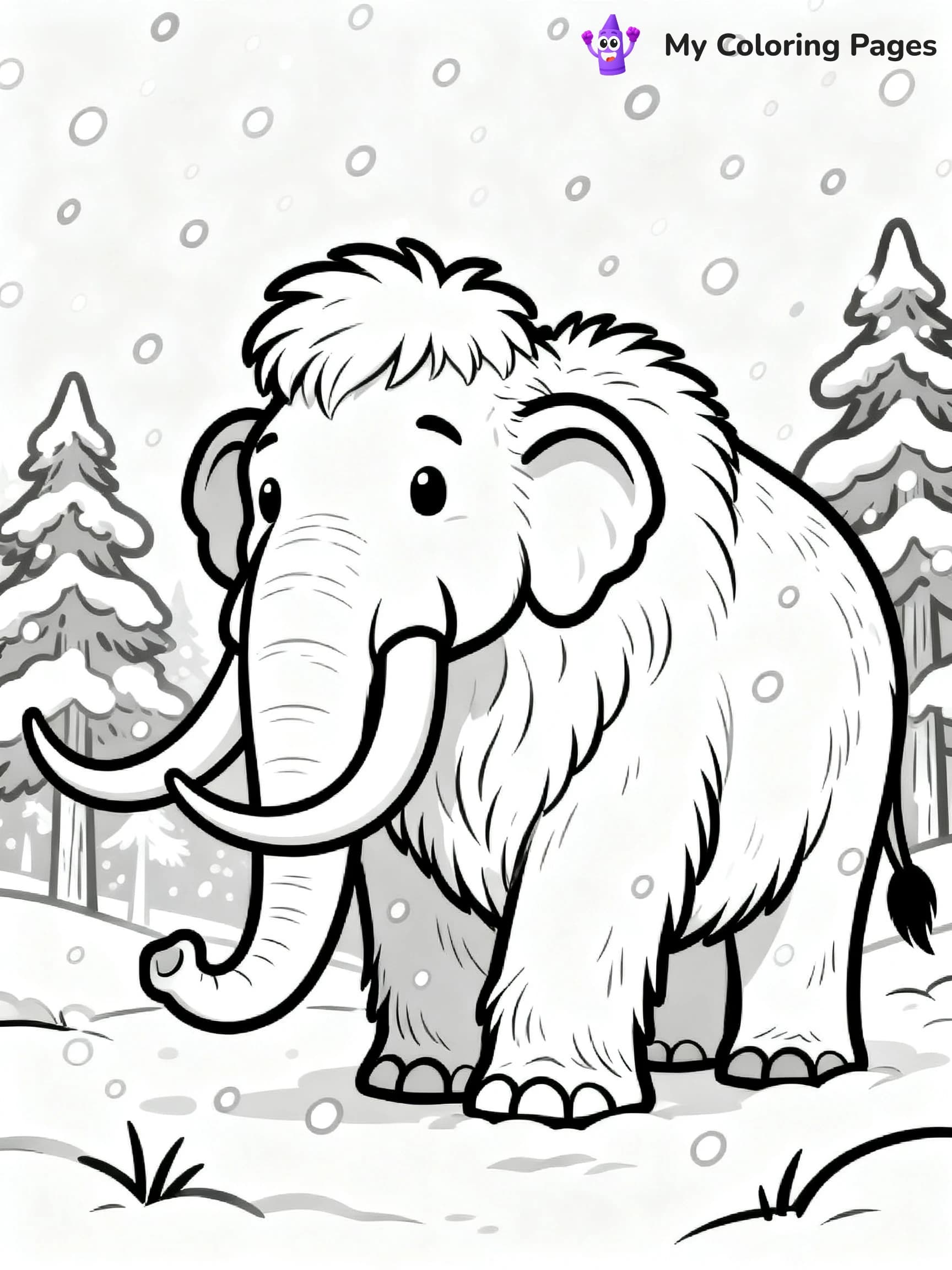 Woolly Mammoth Coloring Pages - 8