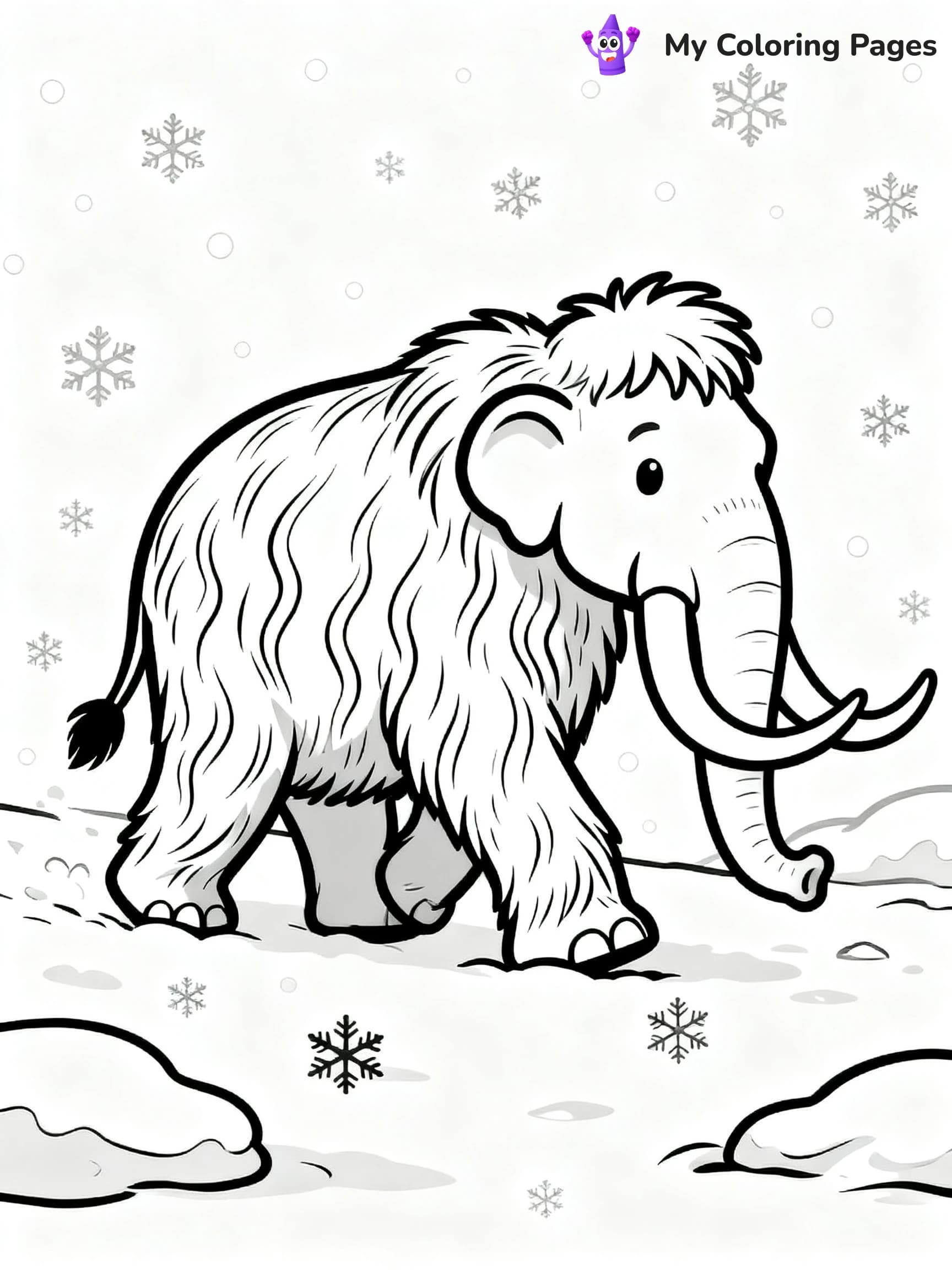 Woolly Mammoth Coloring Pages - 1