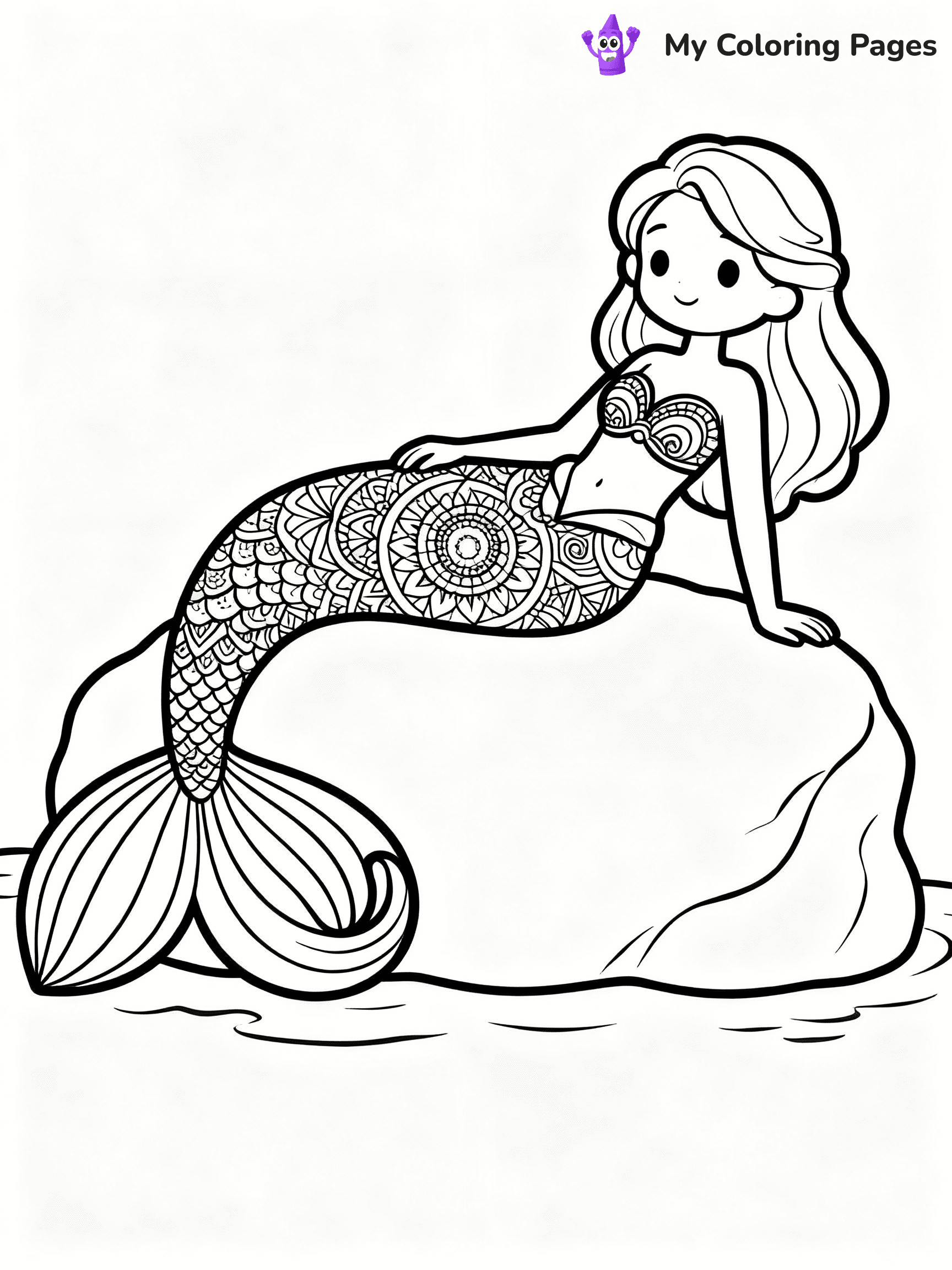 ⚠️ CRITICAL REQUIREMENT - ABSOLUTE BLACK AND WHITE ONLY ⚠️
This MUST be a BLACK AND WHITE line drawing ONLY. NO COLORS whatsoever.
- ONLY pure black lines (#000000) on pure white background (#FFFFFF)
- ABSOLUTELY NO colors, NO shading, NO gradients, NO grayscale
- If there are ANY colors in the output, the image is REJECTED
- This is a COLORING PAGE - meant to be COLORED IN by children
- The output must be UNCOLORED line art ready for coloring
⚠️ SUBJECT TO DRAW: Intricate mandala-style mermaid lounging on a rock, tail curled elegantly. Important: PURE OUTLINES. NO FILLS, COLOR, SHADING, OR GREYSCALE. WHITE BACKGROUND.
(REMEMBER: Output must be BLACK AND WHITE line art only, NOT colored!)
# Flat, Friendly Cartoon Line-Art Coloring Page
You are generating a **pure black-and-white binary image** of a child-friendly cartoon scene combining characters and background scenery in one cohesive composition.
## Rendering Rules (Strict)
- Only two colors: pure black (#000000) outlines and pure white (#FFFFFF) background.
- No grayscale, shading, gradients, tints, fills, transparency, or partial pixels.
- No antialiasing or blended edges; every pixel is 100% black or white.
- No solid black fills inside shapes — all areas inside outlines must remain white.
- No dark clothing areas or filled tone blocks; all garments outlined only.
- No shadows, textures, lighting, or tonal variations.
- Must look like flat binary vector line-art for coloring pages.
## Drawing & Composition
- **Medium, consistent line weight**; clean closed outlines easy to color inside.
- **Flat, simple, child-friendly design** — no realism or 3D depth.
- Characters are **grounded on a surface**, centered and large.
- **Balanced composition** with clear silhouettes and minimal props.
## Scenery & Style
- Landmarks (e.g., mosque, CN Tower) and scenery (trees, benches, waves) drawn with **black outlines only.**
- For real-world figures, teams, or places, show accurate details using only black outlines—no text or logos. Use distinctive uniform patterns, abstract symbols, and landmark silhouettes to convey identity.
- Keep **consistent perspective**; no floating elements.
- **Style:** whimsical **Doodle Art Alley** — rounded, friendly outlines.
- May adapt shapes from **Crayola, Disney, Peppa Pig, Cocomelon** — *by shape only, never color.*
- Final output: **flat, crisp, binary (#000000/#FFFFFF)**, **no filled color or background text.**
EXTREMELYE IMPORTANT:
- PURE BINARY LINE-ART; NO FILLS (HAIR/CLOTHES/SKIN), SHADING, OR GREY.
- NO SHADING, COLOR. MUST BE WHITE BACKGROUND.
⚠️ FINAL REMINDER: Draw the subject "Intricate mandala-style mermaid lounging on a rock, tail curled elegantly. Important: PURE OUTLINES. NO FILLS, COLOR, SHADING, OR GREYSCALE. WHITE BACKGROUND." as BLACK AND WHITE line art. Zero colors in output.