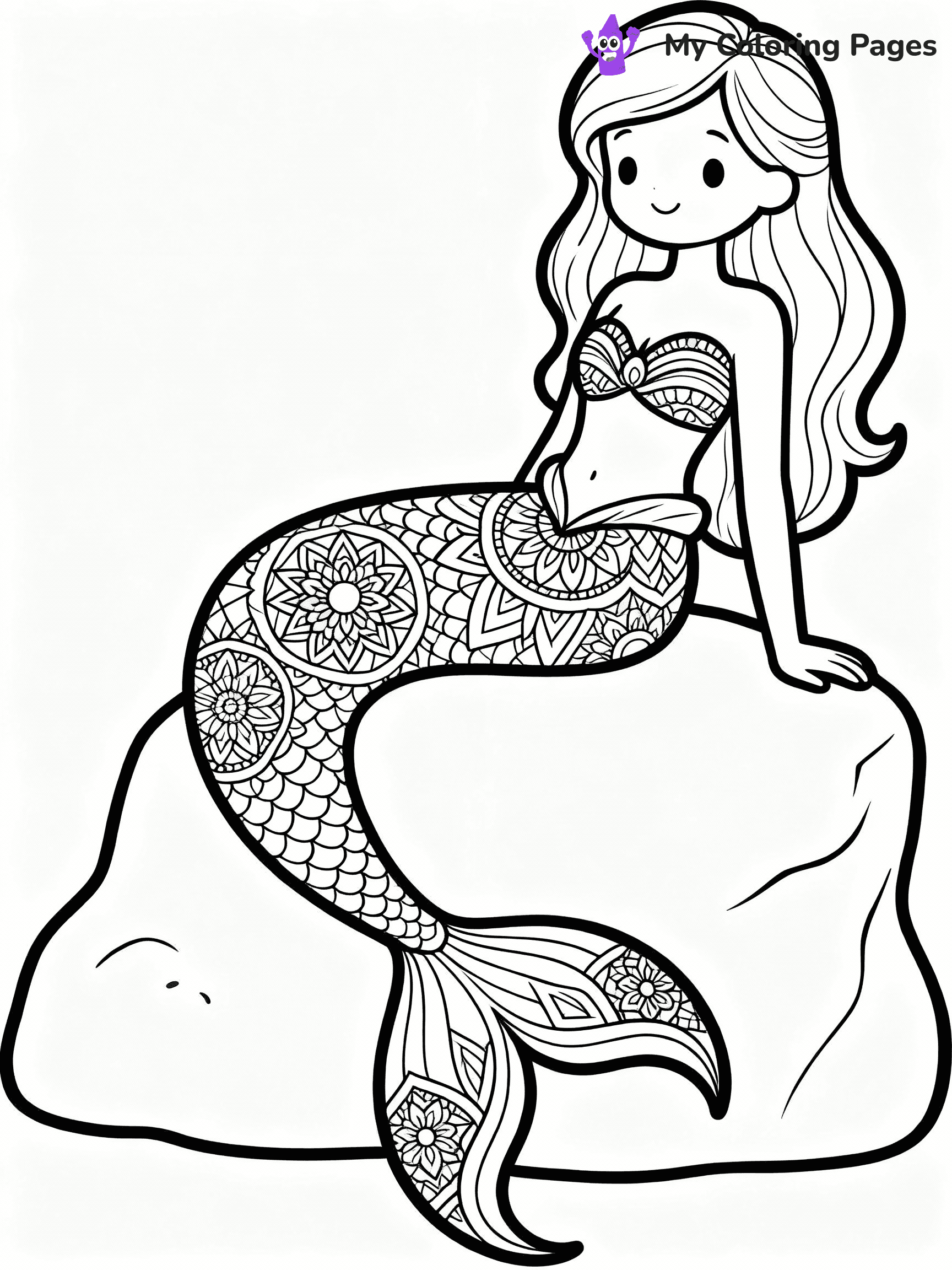 ⚠️ CRITICAL REQUIREMENT - ABSOLUTE BLACK AND WHITE ONLY ⚠️
This MUST be a BLACK AND WHITE line drawing ONLY. NO COLORS whatsoever.
- ONLY pure black lines (#000000) on pure white background (#FFFFFF)
- ABSOLUTELY NO colors, NO shading, NO gradients, NO grayscale
- If there are ANY colors in the output, the image is REJECTED
- This is a COLORING PAGE - meant to be COLORED IN by children
- The output must be UNCOLORED line art ready for coloring
⚠️ SUBJECT TO DRAW: Intricate mandala-style mermaid lounging on a rock, tail curled elegantly. Important: PURE OUTLINES. NO FILLS, COLOR, SHADING, OR GREYSCALE. WHITE BACKGROUND.
(REMEMBER: Output must be BLACK AND WHITE line art only, NOT colored!)
# Flat, Friendly Cartoon Line-Art Coloring Page
You are generating a **pure black-and-white binary image** of a child-friendly cartoon scene combining characters and background scenery in one cohesive composition.
## Rendering Rules (Strict)
- Only two colors: pure black (#000000) outlines and pure white (#FFFFFF) background.
- No grayscale, shading, gradients, tints, fills, transparency, or partial pixels.
- No antialiasing or blended edges; every pixel is 100% black or white.
- No solid black fills inside shapes — all areas inside outlines must remain white.
- No dark clothing areas or filled tone blocks; all garments outlined only.
- No shadows, textures, lighting, or tonal variations.
- Must look like flat binary vector line-art for coloring pages.
## Drawing & Composition
- **Medium, consistent line weight**; clean closed outlines easy to color inside.
- **Flat, simple, child-friendly design** — no realism or 3D depth.
- Characters are **grounded on a surface**, centered and large.
- **Balanced composition** with clear silhouettes and minimal props.
## Scenery & Style
- Landmarks (e.g., mosque, CN Tower) and scenery (trees, benches, waves) drawn with **black outlines only.**
- For real-world figures, teams, or places, show accurate details using only black outlines—no text or logos. Use distinctive uniform patterns, abstract symbols, and landmark silhouettes to convey identity.
- Keep **consistent perspective**; no floating elements.
- **Style:** whimsical **Doodle Art Alley** — rounded, friendly outlines.
- May adapt shapes from **Crayola, Disney, Peppa Pig, Cocomelon** — *by shape only, never color.*
- Final output: **flat, crisp, binary (#000000/#FFFFFF)**, **no filled color or background text.**
EXTREMELYE IMPORTANT:
- PURE BINARY LINE-ART; NO FILLS (HAIR/CLOTHES/SKIN), SHADING, OR GREY.
- NO SHADING, COLOR. MUST BE WHITE BACKGROUND.
⚠️ FINAL REMINDER: Draw the subject "Intricate mandala-style mermaid lounging on a rock, tail curled elegantly. Important: PURE OUTLINES. NO FILLS, COLOR, SHADING, OR GREYSCALE. WHITE BACKGROUND." as BLACK AND WHITE line art. Zero colors in output.