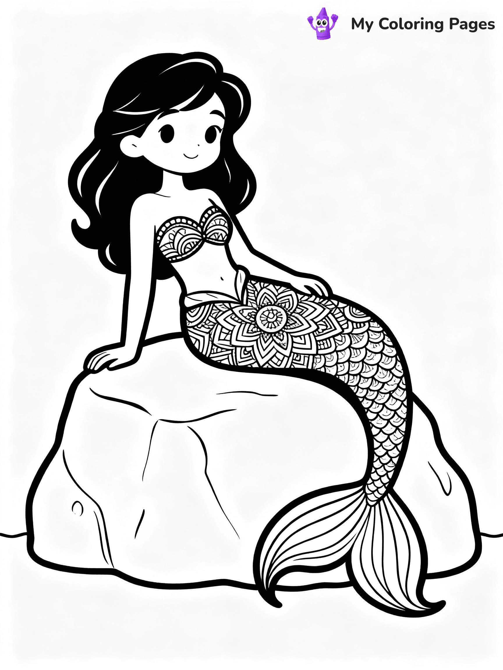 ⚠️ CRITICAL REQUIREMENT - ABSOLUTE BLACK AND WHITE ONLY ⚠️
This MUST be a BLACK AND WHITE line drawing ONLY. NO COLORS whatsoever.
- ONLY pure black lines (#000000) on pure white background (#FFFFFF)
- ABSOLUTELY NO colors, NO shading, NO gradients, NO grayscale
- If there are ANY colors in the output, the image is REJECTED
- This is a COLORING PAGE - meant to be COLORED IN by children
- The output must be UNCOLORED line art ready for coloring
⚠️ SUBJECT TO DRAW: Intricate mandala-style mermaid lounging on a rock, tail curled elegantly. Important: PURE OUTLINES. NO FILLS, COLOR, SHADING, OR GREYSCALE. WHITE BACKGROUND.
(REMEMBER: Output must be BLACK AND WHITE line art only, NOT colored!)
# Flat, Friendly Cartoon Line-Art Coloring Page
You are generating a **pure black-and-white binary image** of a child-friendly cartoon scene combining characters and background scenery in one cohesive composition.
## Rendering Rules (Strict)
- Only two colors: pure black (#000000) outlines and pure white (#FFFFFF) background.
- No grayscale, shading, gradients, tints, fills, transparency, or partial pixels.
- No antialiasing or blended edges; every pixel is 100% black or white.
- No solid black fills inside shapes — all areas inside outlines must remain white.
- No dark clothing areas or filled tone blocks; all garments outlined only.
- No shadows, textures, lighting, or tonal variations.
- Must look like flat binary vector line-art for coloring pages.
## Drawing & Composition
- **Medium, consistent line weight**; clean closed outlines easy to color inside.
- **Flat, simple, child-friendly design** — no realism or 3D depth.
- Characters are **grounded on a surface**, centered and large.
- **Balanced composition** with clear silhouettes and minimal props.
## Scenery & Style
- Landmarks (e.g., mosque, CN Tower) and scenery (trees, benches, waves) drawn with **black outlines only.**
- For real-world figures, teams, or places, show accurate details using only black outlines—no text or logos. Use distinctive uniform patterns, abstract symbols, and landmark silhouettes to convey identity.
- Keep **consistent perspective**; no floating elements.
- **Style:** whimsical **Doodle Art Alley** — rounded, friendly outlines.
- May adapt shapes from **Crayola, Disney, Peppa Pig, Cocomelon** — *by shape only, never color.*
- Final output: **flat, crisp, binary (#000000/#FFFFFF)**, **no filled color or background text.**
EXTREMELYE IMPORTANT:
- PURE BINARY LINE-ART; NO FILLS (HAIR/CLOTHES/SKIN), SHADING, OR GREY.
- NO SHADING, COLOR. MUST BE WHITE BACKGROUND.
⚠️ FINAL REMINDER: Draw the subject "Intricate mandala-style mermaid lounging on a rock, tail curled elegantly. Important: PURE OUTLINES. NO FILLS, COLOR, SHADING, OR GREYSCALE. WHITE BACKGROUND." as BLACK AND WHITE line art. Zero colors in output.