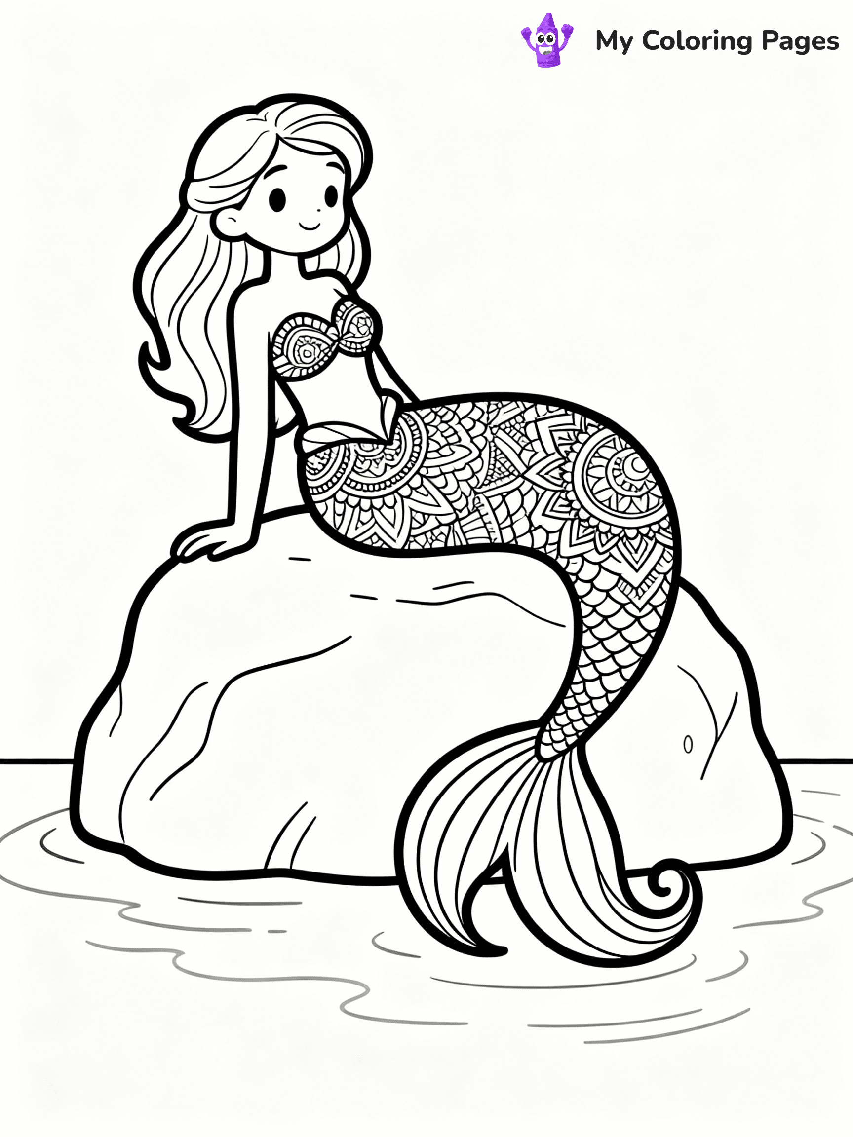 ⚠️ CRITICAL REQUIREMENT - ABSOLUTE BLACK AND WHITE ONLY ⚠️
This MUST be a BLACK AND WHITE line drawing ONLY. NO COLORS whatsoever.
- ONLY pure black lines (#000000) on pure white background (#FFFFFF)
- ABSOLUTELY NO colors, NO shading, NO gradients, NO grayscale
- If there are ANY colors in the output, the image is REJECTED
- This is a COLORING PAGE - meant to be COLORED IN by children
- The output must be UNCOLORED line art ready for coloring
⚠️ SUBJECT TO DRAW: Intricate mandala-style mermaid lounging on a rock, tail curled elegantly. Important: PURE OUTLINES. NO FILLS, COLOR, SHADING, OR GREYSCALE. WHITE BACKGROUND.
(REMEMBER: Output must be BLACK AND WHITE line art only, NOT colored!)
# Flat, Friendly Cartoon Line-Art Coloring Page
You are generating a **pure black-and-white binary image** of a child-friendly cartoon scene combining characters and background scenery in one cohesive composition.
## Rendering Rules (Strict)
- Only two colors: pure black (#000000) outlines and pure white (#FFFFFF) background.
- No grayscale, shading, gradients, tints, fills, transparency, or partial pixels.
- No antialiasing or blended edges; every pixel is 100% black or white.
- No solid black fills inside shapes — all areas inside outlines must remain white.
- No dark clothing areas or filled tone blocks; all garments outlined only.
- No shadows, textures, lighting, or tonal variations.
- Must look like flat binary vector line-art for coloring pages.
## Drawing & Composition
- **Medium, consistent line weight**; clean closed outlines easy to color inside.
- **Flat, simple, child-friendly design** — no realism or 3D depth.
- Characters are **grounded on a surface**, centered and large.
- **Balanced composition** with clear silhouettes and minimal props.
## Scenery & Style
- Landmarks (e.g., mosque, CN Tower) and scenery (trees, benches, waves) drawn with **black outlines only.**
- For real-world figures, teams, or places, show accurate details using only black outlines—no text or logos. Use distinctive uniform patterns, abstract symbols, and landmark silhouettes to convey identity.
- Keep **consistent perspective**; no floating elements.
- **Style:** whimsical **Doodle Art Alley** — rounded, friendly outlines.
- May adapt shapes from **Crayola, Disney, Peppa Pig, Cocomelon** — *by shape only, never color.*
- Final output: **flat, crisp, binary (#000000/#FFFFFF)**, **no filled color or background text.**
EXTREMELYE IMPORTANT:
- PURE BINARY LINE-ART; NO FILLS (HAIR/CLOTHES/SKIN), SHADING, OR GREY.
- NO SHADING, COLOR. MUST BE WHITE BACKGROUND.
⚠️ FINAL REMINDER: Draw the subject "Intricate mandala-style mermaid lounging on a rock, tail curled elegantly. Important: PURE OUTLINES. NO FILLS, COLOR, SHADING, OR GREYSCALE. WHITE BACKGROUND." as BLACK AND WHITE line art. Zero colors in output.