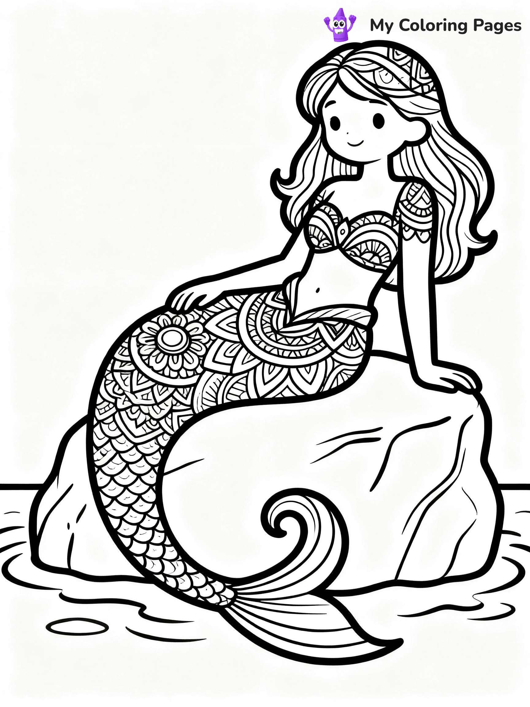 ⚠️ CRITICAL REQUIREMENT - ABSOLUTE BLACK AND WHITE ONLY ⚠️
This MUST be a BLACK AND WHITE line drawing ONLY. NO COLORS whatsoever.
- ONLY pure black lines (#000000) on pure white background (#FFFFFF)
- ABSOLUTELY NO colors, NO shading, NO gradients, NO grayscale
- If there are ANY colors in the output, the image is REJECTED
- This is a COLORING PAGE - meant to be COLORED IN by children
- The output must be UNCOLORED line art ready for coloring
⚠️ SUBJECT TO DRAW: Intricate mandala-style mermaid lounging on a rock, tail curled elegantly. Important: PURE OUTLINES. NO FILLS, COLOR, SHADING, OR GREYSCALE. WHITE BACKGROUND.
(REMEMBER: Output must be BLACK AND WHITE line art only, NOT colored!)
# Flat, Friendly Cartoon Line-Art Coloring Page
You are generating a **pure black-and-white binary image** of a child-friendly cartoon scene combining characters and background scenery in one cohesive composition.
## Rendering Rules (Strict)
- Only two colors: pure black (#000000) outlines and pure white (#FFFFFF) background.
- No grayscale, shading, gradients, tints, fills, transparency, or partial pixels.
- No antialiasing or blended edges; every pixel is 100% black or white.
- No solid black fills inside shapes — all areas inside outlines must remain white.
- No dark clothing areas or filled tone blocks; all garments outlined only.
- No shadows, textures, lighting, or tonal variations.
- Must look like flat binary vector line-art for coloring pages.
## Drawing & Composition
- **Medium, consistent line weight**; clean closed outlines easy to color inside.
- **Flat, simple, child-friendly design** — no realism or 3D depth.
- Characters are **grounded on a surface**, centered and large.
- **Balanced composition** with clear silhouettes and minimal props.
## Scenery & Style
- Landmarks (e.g., mosque, CN Tower) and scenery (trees, benches, waves) drawn with **black outlines only.**
- For real-world figures, teams, or places, show accurate details using only black outlines—no text or logos. Use distinctive uniform patterns, abstract symbols, and landmark silhouettes to convey identity.
- Keep **consistent perspective**; no floating elements.
- **Style:** whimsical **Doodle Art Alley** — rounded, friendly outlines.
- May adapt shapes from **Crayola, Disney, Peppa Pig, Cocomelon** — *by shape only, never color.*
- Final output: **flat, crisp, binary (#000000/#FFFFFF)**, **no filled color or background text.**
EXTREMELYE IMPORTANT:
- PURE BINARY LINE-ART; NO FILLS (HAIR/CLOTHES/SKIN), SHADING, OR GREY.
- NO SHADING, COLOR. MUST BE WHITE BACKGROUND.
⚠️ FINAL REMINDER: Draw the subject "Intricate mandala-style mermaid lounging on a rock, tail curled elegantly. Important: PURE OUTLINES. NO FILLS, COLOR, SHADING, OR GREYSCALE. WHITE BACKGROUND." as BLACK AND WHITE line art. Zero colors in output.