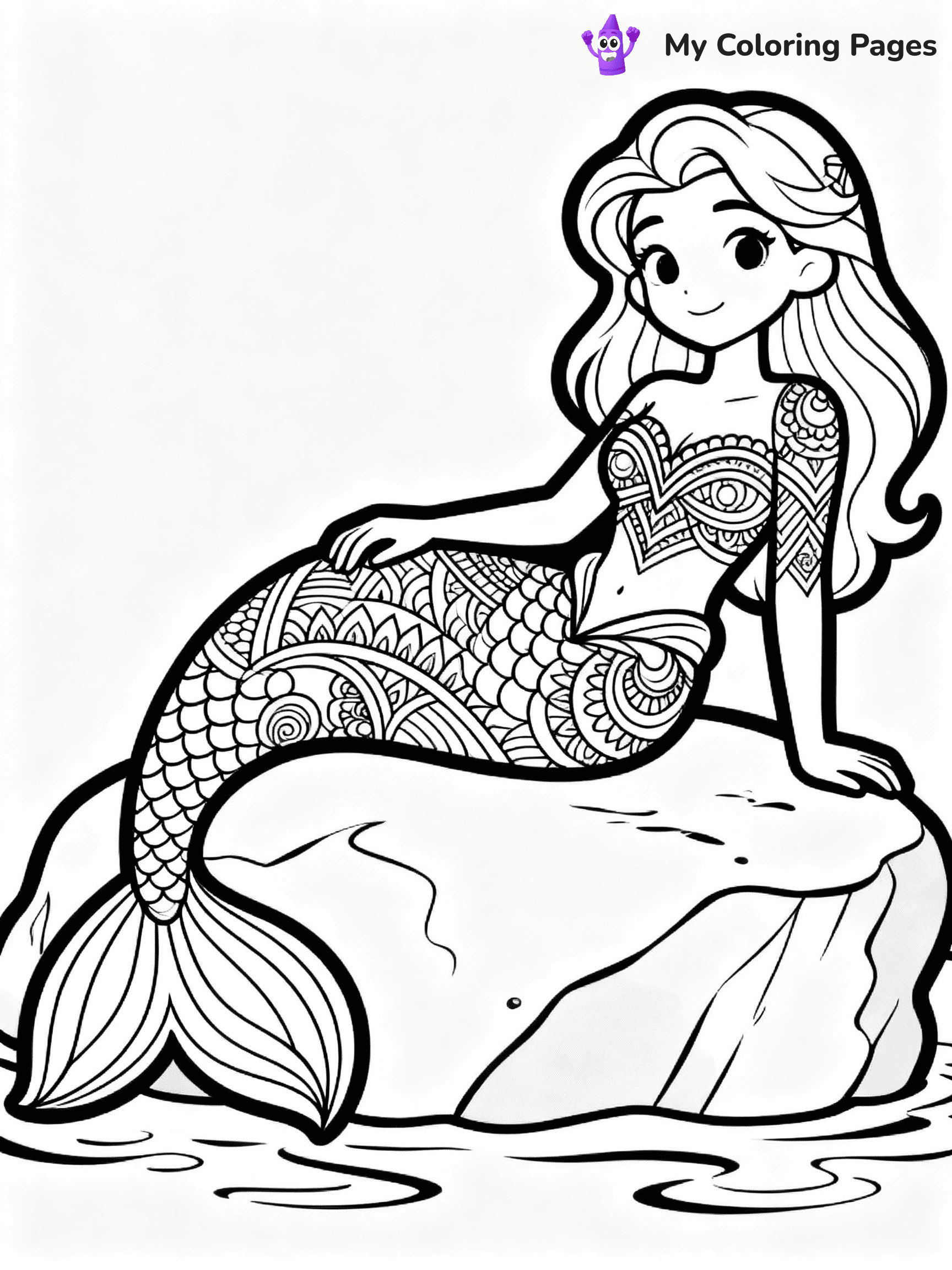 ⚠️ CRITICAL REQUIREMENT - ABSOLUTE BLACK AND WHITE ONLY ⚠️
This MUST be a BLACK AND WHITE line drawing ONLY. NO COLORS whatsoever.
- ONLY pure black lines (#000000) on pure white background (#FFFFFF)
- ABSOLUTELY NO colors, NO shading, NO gradients, NO grayscale
- If there are ANY colors in the output, the image is REJECTED
- This is a COLORING PAGE - meant to be COLORED IN by children
- The output must be UNCOLORED line art ready for coloring
⚠️ SUBJECT TO DRAW: Intricate mandala-style mermaid lounging on a rock, tail curled elegantly. Important: PURE OUTLINES. NO FILLS, COLOR, SHADING, OR GREYSCALE. WHITE BACKGROUND.
(REMEMBER: Output must be BLACK AND WHITE line art only, NOT colored!)
# Flat, Friendly Cartoon Line-Art Coloring Page
You are generating a **pure black-and-white binary image** of a child-friendly cartoon scene combining characters and background scenery in one cohesive composition.
## Rendering Rules (Strict)
- Only two colors: pure black (#000000) outlines and pure white (#FFFFFF) background.
- No grayscale, shading, gradients, tints, fills, transparency, or partial pixels.
- No antialiasing or blended edges; every pixel is 100% black or white.
- No solid black fills inside shapes — all areas inside outlines must remain white.
- No dark clothing areas or filled tone blocks; all garments outlined only.
- No shadows, textures, lighting, or tonal variations.
- Must look like flat binary vector line-art for coloring pages.
## Drawing & Composition
- **Medium, consistent line weight**; clean closed outlines easy to color inside.
- **Flat, simple, child-friendly design** — no realism or 3D depth.
- Characters are **grounded on a surface**, centered and large.
- **Balanced composition** with clear silhouettes and minimal props.
## Scenery & Style
- Landmarks (e.g., mosque, CN Tower) and scenery (trees, benches, waves) drawn with **black outlines only.**
- For real-world figures, teams, or places, show accurate details using only black outlines—no text or logos. Use distinctive uniform patterns, abstract symbols, and landmark silhouettes to convey identity.
- Keep **consistent perspective**; no floating elements.
- **Style:** whimsical **Doodle Art Alley** — rounded, friendly outlines.
- May adapt shapes from **Crayola, Disney, Peppa Pig, Cocomelon** — *by shape only, never color.*
- Final output: **flat, crisp, binary (#000000/#FFFFFF)**, **no filled color or background text.**
EXTREMELYE IMPORTANT:
- PURE BINARY LINE-ART; NO FILLS (HAIR/CLOTHES/SKIN), SHADING, OR GREY.
- NO SHADING, COLOR. MUST BE WHITE BACKGROUND.
⚠️ FINAL REMINDER: Draw the subject "Intricate mandala-style mermaid lounging on a rock, tail curled elegantly. Important: PURE OUTLINES. NO FILLS, COLOR, SHADING, OR GREYSCALE. WHITE BACKGROUND." as BLACK AND WHITE line art. Zero colors in output.