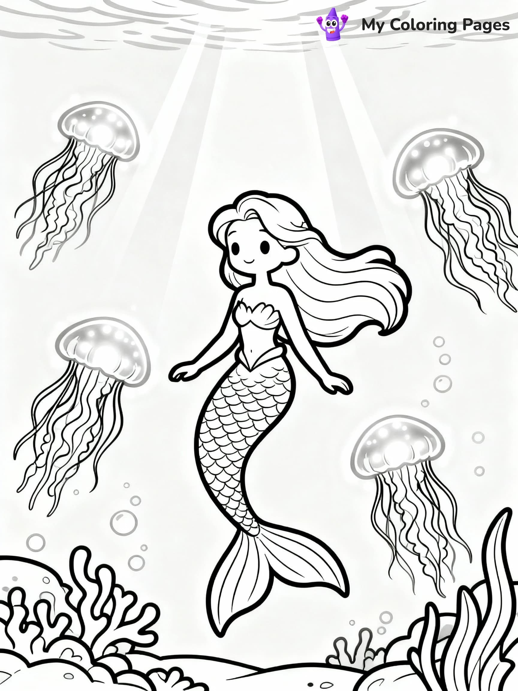 Mermaid Coloring Pages - 22