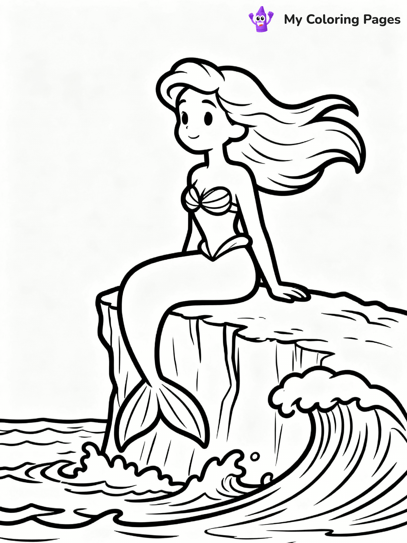 ⚠️ CRITICAL REQUIREMENT - ABSOLUTE BLACK AND WHITE ONLY ⚠️
This MUST be a BLACK AND WHITE line drawing ONLY. NO COLORS whatsoever.
- ONLY pure black lines (#000000) on pure white background (#FFFFFF)
- ABSOLUTELY NO colors, NO shading, NO gradients, NO grayscale
- If there are ANY colors in the output, the image is REJECTED
- This is a COLORING PAGE - meant to be COLORED IN by children
- The output must be UNCOLORED line art ready for coloring
⚠️ SUBJECT TO DRAW: Majestic mermaid sitting on a cliff, ocean waves crashing below, hair blowing. Important: PURE OUTLINES. NO FILLS, COLOR, SHADING, OR GREYSCALE. WHITE BACKGROUND.
(REMEMBER: Output must be BLACK AND WHITE line art only, NOT colored!)
# Flat, Friendly Cartoon Line-Art Coloring Page
You are generating a **pure black-and-white binary image** of a child-friendly cartoon scene combining characters and background scenery in one cohesive composition.
## Rendering Rules (Strict)
- Only two colors: pure black (#000000) outlines and pure white (#FFFFFF) background.
- No grayscale, shading, gradients, tints, fills, transparency, or partial pixels.
- No antialiasing or blended edges; every pixel is 100% black or white.
- No solid black fills inside shapes — all areas inside outlines must remain white.
- No dark clothing areas or filled tone blocks; all garments outlined only.
- No shadows, textures, lighting, or tonal variations.
- Must look like flat binary vector line-art for coloring pages.
## Drawing & Composition
- **Medium, consistent line weight**; clean closed outlines easy to color inside.
- **Flat, simple, child-friendly design** — no realism or 3D depth.
- Characters are **grounded on a surface**, centered and large.
- **Balanced composition** with clear silhouettes and minimal props.
## Scenery & Style
- Landmarks (e.g., mosque, CN Tower) and scenery (trees, benches, waves) drawn with **black outlines only.**
- For real-world figures, teams, or places, show accurate details using only black outlines—no text or logos. Use distinctive uniform patterns, abstract symbols, and landmark silhouettes to convey identity.
- Keep **consistent perspective**; no floating elements.
- **Style:** whimsical **Doodle Art Alley** — rounded, friendly outlines.
- May adapt shapes from **Crayola, Disney, Peppa Pig, Cocomelon** — *by shape only, never color.*
- Final output: **flat, crisp, binary (#000000/#FFFFFF)**, **no filled color or background text.**
EXTREMELYE IMPORTANT:
- PURE BINARY LINE-ART; NO FILLS (HAIR/CLOTHES/SKIN), SHADING, OR GREY.
- NO SHADING, COLOR. MUST BE WHITE BACKGROUND.
⚠️ FINAL REMINDER: Draw the subject "Majestic mermaid sitting on a cliff, ocean waves crashing below, hair blowing. Important: PURE OUTLINES. NO FILLS, COLOR, SHADING, OR GREYSCALE. WHITE BACKGROUND." as BLACK AND WHITE line art. Zero colors in output.