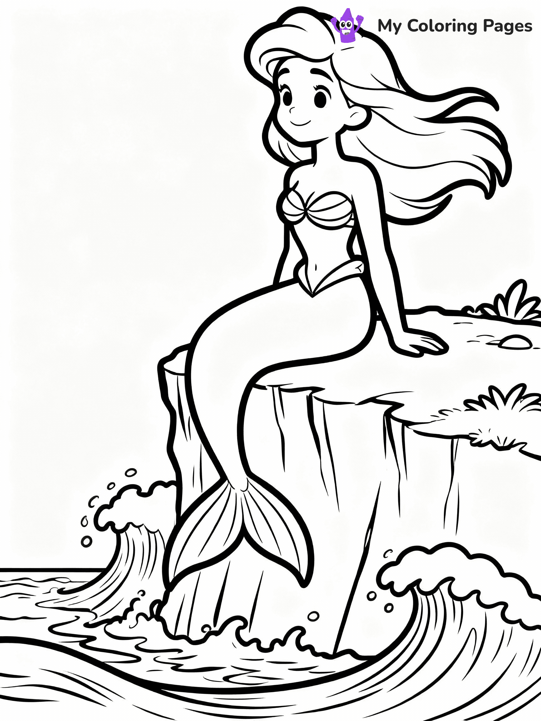 ⚠️ CRITICAL REQUIREMENT - ABSOLUTE BLACK AND WHITE ONLY ⚠️
This MUST be a BLACK AND WHITE line drawing ONLY. NO COLORS whatsoever.
- ONLY pure black lines (#000000) on pure white background (#FFFFFF)
- ABSOLUTELY NO colors, NO shading, NO gradients, NO grayscale
- If there are ANY colors in the output, the image is REJECTED
- This is a COLORING PAGE - meant to be COLORED IN by children
- The output must be UNCOLORED line art ready for coloring
⚠️ SUBJECT TO DRAW: Majestic mermaid sitting on a cliff, ocean waves crashing below, hair blowing. Important: PURE OUTLINES. NO FILLS, COLOR, SHADING, OR GREYSCALE. WHITE BACKGROUND.
(REMEMBER: Output must be BLACK AND WHITE line art only, NOT colored!)
# Flat, Friendly Cartoon Line-Art Coloring Page
You are generating a **pure black-and-white binary image** of a child-friendly cartoon scene combining characters and background scenery in one cohesive composition.
## Rendering Rules (Strict)
- Only two colors: pure black (#000000) outlines and pure white (#FFFFFF) background.
- No grayscale, shading, gradients, tints, fills, transparency, or partial pixels.
- No antialiasing or blended edges; every pixel is 100% black or white.
- No solid black fills inside shapes — all areas inside outlines must remain white.
- No dark clothing areas or filled tone blocks; all garments outlined only.
- No shadows, textures, lighting, or tonal variations.
- Must look like flat binary vector line-art for coloring pages.
## Drawing & Composition
- **Medium, consistent line weight**; clean closed outlines easy to color inside.
- **Flat, simple, child-friendly design** — no realism or 3D depth.
- Characters are **grounded on a surface**, centered and large.
- **Balanced composition** with clear silhouettes and minimal props.
## Scenery & Style
- Landmarks (e.g., mosque, CN Tower) and scenery (trees, benches, waves) drawn with **black outlines only.**
- For real-world figures, teams, or places, show accurate details using only black outlines—no text or logos. Use distinctive uniform patterns, abstract symbols, and landmark silhouettes to convey identity.
- Keep **consistent perspective**; no floating elements.
- **Style:** whimsical **Doodle Art Alley** — rounded, friendly outlines.
- May adapt shapes from **Crayola, Disney, Peppa Pig, Cocomelon** — *by shape only, never color.*
- Final output: **flat, crisp, binary (#000000/#FFFFFF)**, **no filled color or background text.**
EXTREMELYE IMPORTANT:
- PURE BINARY LINE-ART; NO FILLS (HAIR/CLOTHES/SKIN), SHADING, OR GREY.
- NO SHADING, COLOR. MUST BE WHITE BACKGROUND.
⚠️ FINAL REMINDER: Draw the subject "Majestic mermaid sitting on a cliff, ocean waves crashing below, hair blowing. Important: PURE OUTLINES. NO FILLS, COLOR, SHADING, OR GREYSCALE. WHITE BACKGROUND." as BLACK AND WHITE line art. Zero colors in output.