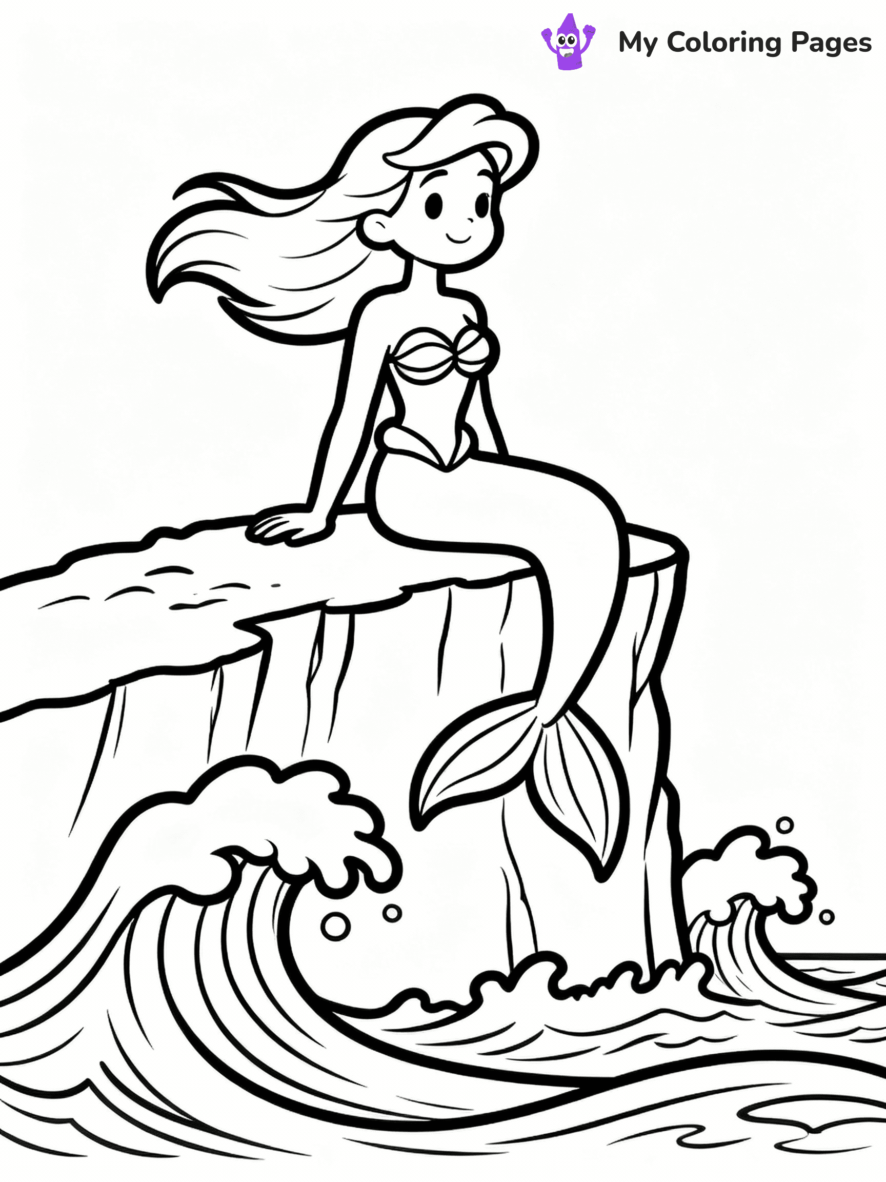 ⚠️ CRITICAL REQUIREMENT - ABSOLUTE BLACK AND WHITE ONLY ⚠️
This MUST be a BLACK AND WHITE line drawing ONLY. NO COLORS whatsoever.
- ONLY pure black lines (#000000) on pure white background (#FFFFFF)
- ABSOLUTELY NO colors, NO shading, NO gradients, NO grayscale
- If there are ANY colors in the output, the image is REJECTED
- This is a COLORING PAGE - meant to be COLORED IN by children
- The output must be UNCOLORED line art ready for coloring
⚠️ SUBJECT TO DRAW: Majestic mermaid sitting on a cliff, ocean waves crashing below, hair blowing. Important: PURE OUTLINES. NO FILLS, COLOR, SHADING, OR GREYSCALE. WHITE BACKGROUND.
(REMEMBER: Output must be BLACK AND WHITE line art only, NOT colored!)
# Flat, Friendly Cartoon Line-Art Coloring Page
You are generating a **pure black-and-white binary image** of a child-friendly cartoon scene combining characters and background scenery in one cohesive composition.
## Rendering Rules (Strict)
- Only two colors: pure black (#000000) outlines and pure white (#FFFFFF) background.
- No grayscale, shading, gradients, tints, fills, transparency, or partial pixels.
- No antialiasing or blended edges; every pixel is 100% black or white.
- No solid black fills inside shapes — all areas inside outlines must remain white.
- No dark clothing areas or filled tone blocks; all garments outlined only.
- No shadows, textures, lighting, or tonal variations.
- Must look like flat binary vector line-art for coloring pages.
## Drawing & Composition
- **Medium, consistent line weight**; clean closed outlines easy to color inside.
- **Flat, simple, child-friendly design** — no realism or 3D depth.
- Characters are **grounded on a surface**, centered and large.
- **Balanced composition** with clear silhouettes and minimal props.
## Scenery & Style
- Landmarks (e.g., mosque, CN Tower) and scenery (trees, benches, waves) drawn with **black outlines only.**
- For real-world figures, teams, or places, show accurate details using only black outlines—no text or logos. Use distinctive uniform patterns, abstract symbols, and landmark silhouettes to convey identity.
- Keep **consistent perspective**; no floating elements.
- **Style:** whimsical **Doodle Art Alley** — rounded, friendly outlines.
- May adapt shapes from **Crayola, Disney, Peppa Pig, Cocomelon** — *by shape only, never color.*
- Final output: **flat, crisp, binary (#000000/#FFFFFF)**, **no filled color or background text.**
EXTREMELYE IMPORTANT:
- PURE BINARY LINE-ART; NO FILLS (HAIR/CLOTHES/SKIN), SHADING, OR GREY.
- NO SHADING, COLOR. MUST BE WHITE BACKGROUND.
⚠️ FINAL REMINDER: Draw the subject "Majestic mermaid sitting on a cliff, ocean waves crashing below, hair blowing. Important: PURE OUTLINES. NO FILLS, COLOR, SHADING, OR GREYSCALE. WHITE BACKGROUND." as BLACK AND WHITE line art. Zero colors in output.