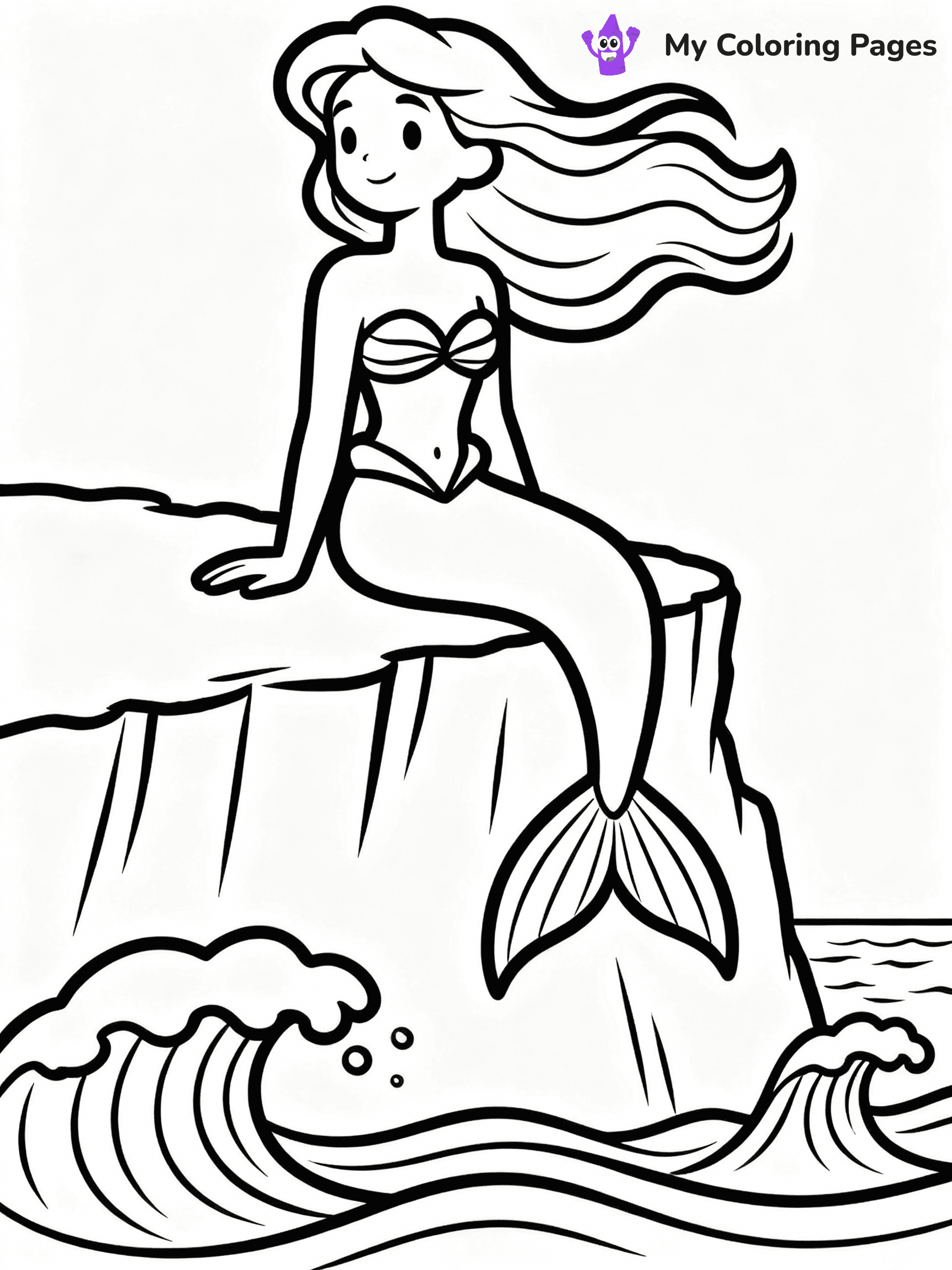 ⚠️ CRITICAL REQUIREMENT - ABSOLUTE BLACK AND WHITE ONLY ⚠️
This MUST be a BLACK AND WHITE line drawing ONLY. NO COLORS whatsoever.
- ONLY pure black lines (#000000) on pure white background (#FFFFFF)
- ABSOLUTELY NO colors, NO shading, NO gradients, NO grayscale
- If there are ANY colors in the output, the image is REJECTED
- This is a COLORING PAGE - meant to be COLORED IN by children
- The output must be UNCOLORED line art ready for coloring
⚠️ SUBJECT TO DRAW: Majestic mermaid sitting on a cliff, ocean waves crashing below, hair blowing. Important: PURE OUTLINES. NO FILLS, COLOR, SHADING, OR GREYSCALE. WHITE BACKGROUND.
(REMEMBER: Output must be BLACK AND WHITE line art only, NOT colored!)
# Flat, Friendly Cartoon Line-Art Coloring Page
You are generating a **pure black-and-white binary image** of a child-friendly cartoon scene combining characters and background scenery in one cohesive composition.
## Rendering Rules (Strict)
- Only two colors: pure black (#000000) outlines and pure white (#FFFFFF) background.
- No grayscale, shading, gradients, tints, fills, transparency, or partial pixels.
- No antialiasing or blended edges; every pixel is 100% black or white.
- No solid black fills inside shapes — all areas inside outlines must remain white.
- No dark clothing areas or filled tone blocks; all garments outlined only.
- No shadows, textures, lighting, or tonal variations.
- Must look like flat binary vector line-art for coloring pages.
## Drawing & Composition
- **Medium, consistent line weight**; clean closed outlines easy to color inside.
- **Flat, simple, child-friendly design** — no realism or 3D depth.
- Characters are **grounded on a surface**, centered and large.
- **Balanced composition** with clear silhouettes and minimal props.
## Scenery & Style
- Landmarks (e.g., mosque, CN Tower) and scenery (trees, benches, waves) drawn with **black outlines only.**
- For real-world figures, teams, or places, show accurate details using only black outlines—no text or logos. Use distinctive uniform patterns, abstract symbols, and landmark silhouettes to convey identity.
- Keep **consistent perspective**; no floating elements.
- **Style:** whimsical **Doodle Art Alley** — rounded, friendly outlines.
- May adapt shapes from **Crayola, Disney, Peppa Pig, Cocomelon** — *by shape only, never color.*
- Final output: **flat, crisp, binary (#000000/#FFFFFF)**, **no filled color or background text.**
EXTREMELYE IMPORTANT:
- PURE BINARY LINE-ART; NO FILLS (HAIR/CLOTHES/SKIN), SHADING, OR GREY.
- NO SHADING, COLOR. MUST BE WHITE BACKGROUND.
⚠️ FINAL REMINDER: Draw the subject "Majestic mermaid sitting on a cliff, ocean waves crashing below, hair blowing. Important: PURE OUTLINES. NO FILLS, COLOR, SHADING, OR GREYSCALE. WHITE BACKGROUND." as BLACK AND WHITE line art. Zero colors in output.