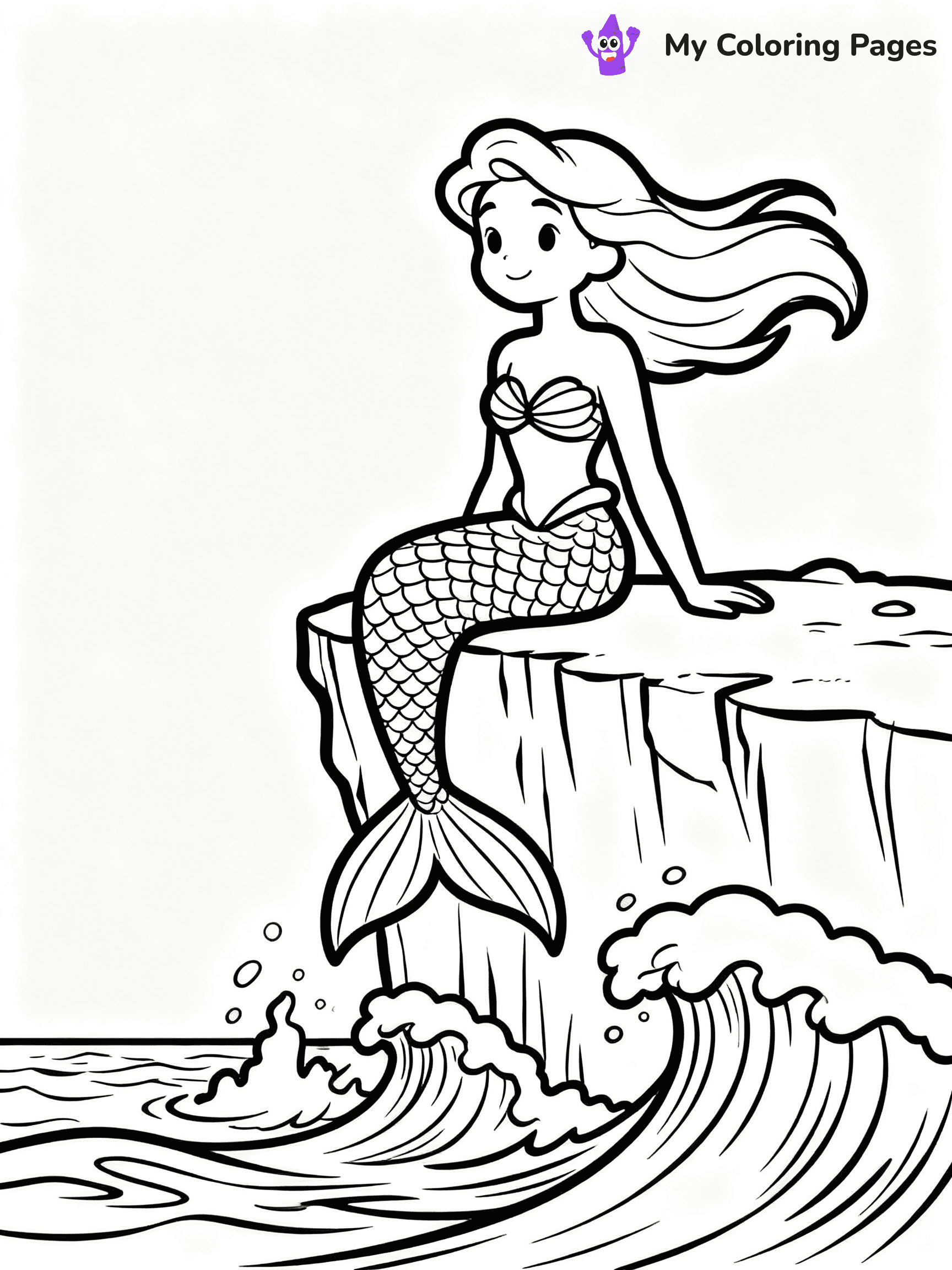 ⚠️ CRITICAL REQUIREMENT - ABSOLUTE BLACK AND WHITE ONLY ⚠️
This MUST be a BLACK AND WHITE line drawing ONLY. NO COLORS whatsoever.
- ONLY pure black lines (#000000) on pure white background (#FFFFFF)
- ABSOLUTELY NO colors, NO shading, NO gradients, NO grayscale
- If there are ANY colors in the output, the image is REJECTED
- This is a COLORING PAGE - meant to be COLORED IN by children
- The output must be UNCOLORED line art ready for coloring
⚠️ SUBJECT TO DRAW: Majestic mermaid sitting on a cliff, ocean waves crashing below, hair blowing. Important: PURE OUTLINES. NO FILLS, COLOR, SHADING, OR GREYSCALE. WHITE BACKGROUND.
(REMEMBER: Output must be BLACK AND WHITE line art only, NOT colored!)
# Flat, Friendly Cartoon Line-Art Coloring Page
You are generating a **pure black-and-white binary image** of a child-friendly cartoon scene combining characters and background scenery in one cohesive composition.
## Rendering Rules (Strict)
- Only two colors: pure black (#000000) outlines and pure white (#FFFFFF) background.
- No grayscale, shading, gradients, tints, fills, transparency, or partial pixels.
- No antialiasing or blended edges; every pixel is 100% black or white.
- No solid black fills inside shapes — all areas inside outlines must remain white.
- No dark clothing areas or filled tone blocks; all garments outlined only.
- No shadows, textures, lighting, or tonal variations.
- Must look like flat binary vector line-art for coloring pages.
## Drawing & Composition
- **Medium, consistent line weight**; clean closed outlines easy to color inside.
- **Flat, simple, child-friendly design** — no realism or 3D depth.
- Characters are **grounded on a surface**, centered and large.
- **Balanced composition** with clear silhouettes and minimal props.
## Scenery & Style
- Landmarks (e.g., mosque, CN Tower) and scenery (trees, benches, waves) drawn with **black outlines only.**
- For real-world figures, teams, or places, show accurate details using only black outlines—no text or logos. Use distinctive uniform patterns, abstract symbols, and landmark silhouettes to convey identity.
- Keep **consistent perspective**; no floating elements.
- **Style:** whimsical **Doodle Art Alley** — rounded, friendly outlines.
- May adapt shapes from **Crayola, Disney, Peppa Pig, Cocomelon** — *by shape only, never color.*
- Final output: **flat, crisp, binary (#000000/#FFFFFF)**, **no filled color or background text.**
EXTREMELYE IMPORTANT:
- PURE BINARY LINE-ART; NO FILLS (HAIR/CLOTHES/SKIN), SHADING, OR GREY.
- NO SHADING, COLOR. MUST BE WHITE BACKGROUND.
⚠️ FINAL REMINDER: Draw the subject "Majestic mermaid sitting on a cliff, ocean waves crashing below, hair blowing. Important: PURE OUTLINES. NO FILLS, COLOR, SHADING, OR GREYSCALE. WHITE BACKGROUND." as BLACK AND WHITE line art. Zero colors in output.