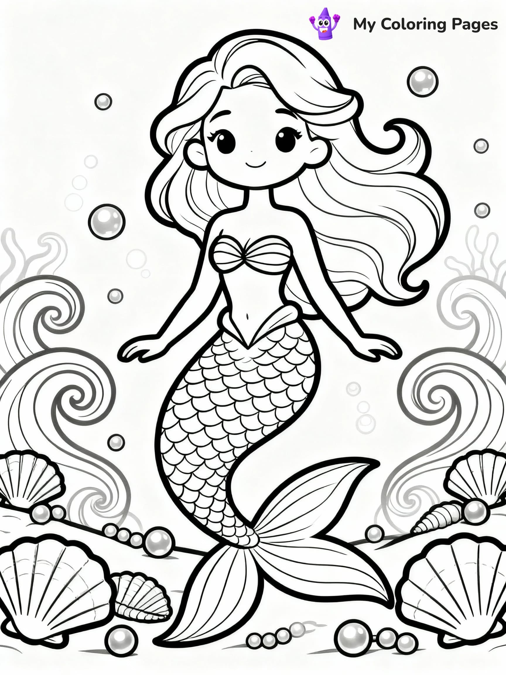 Mermaid Coloring Pages - 2