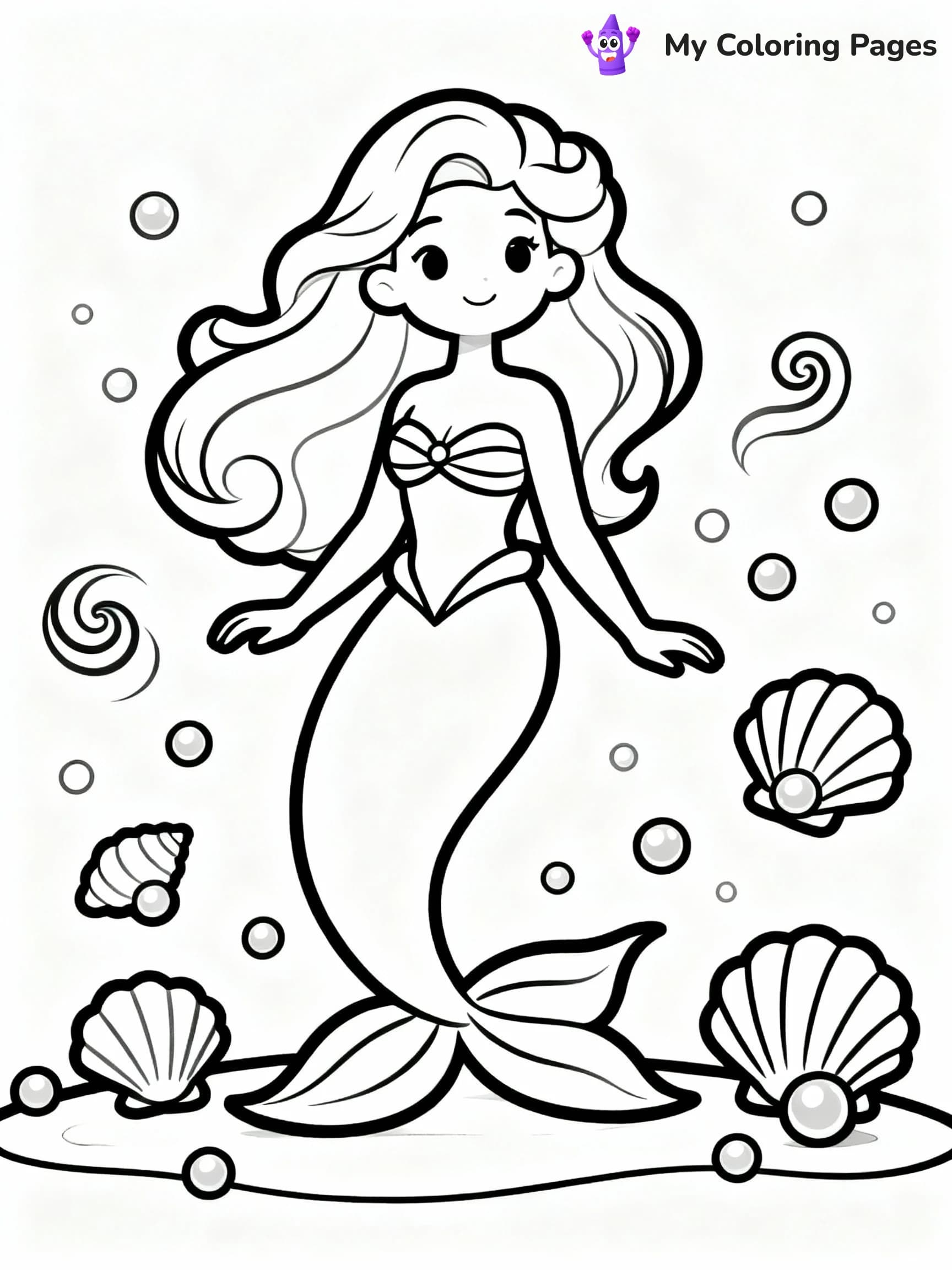 Mermaid Coloring Pages - 1
