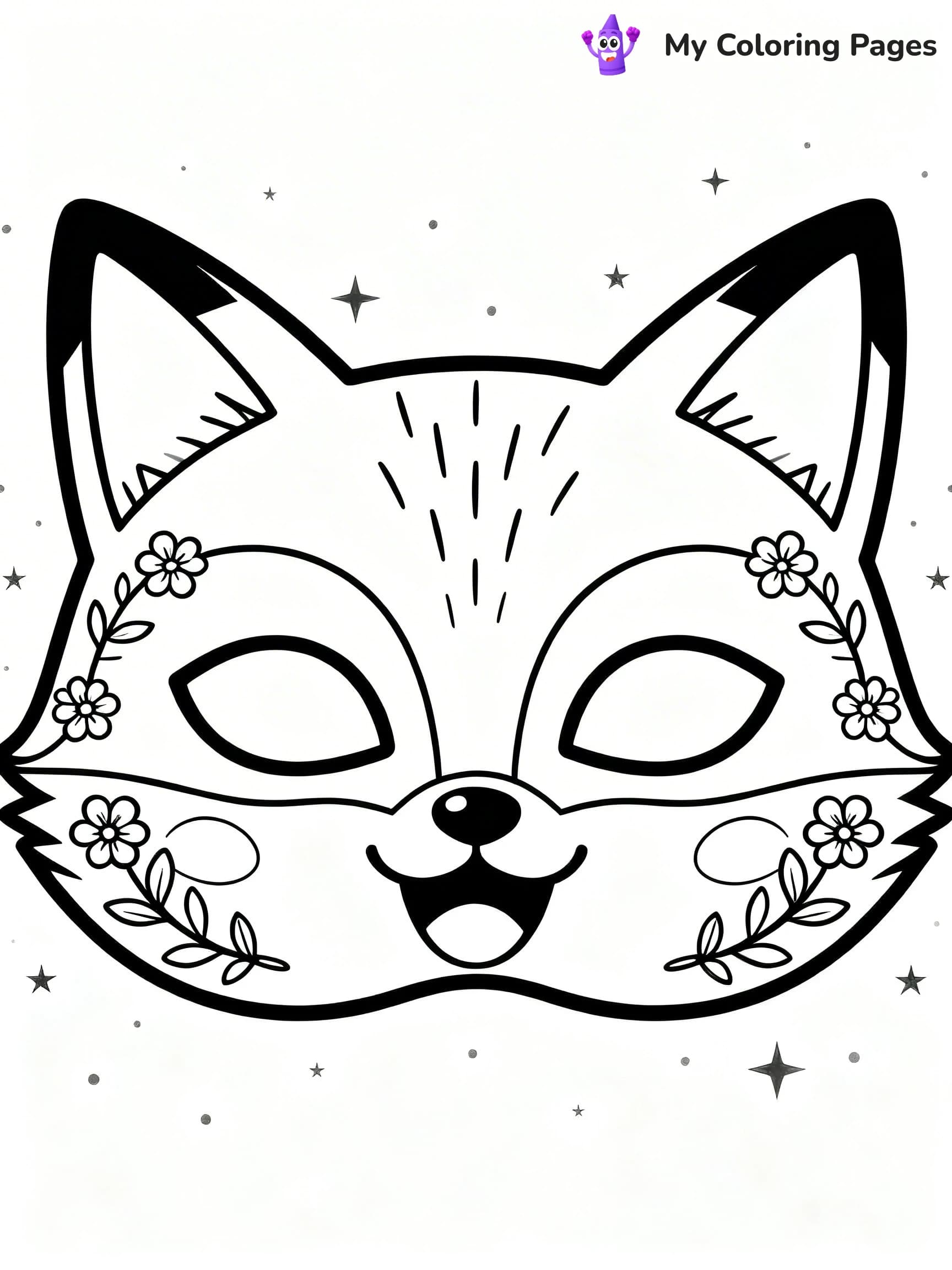 Mask Coloring Pages - 21