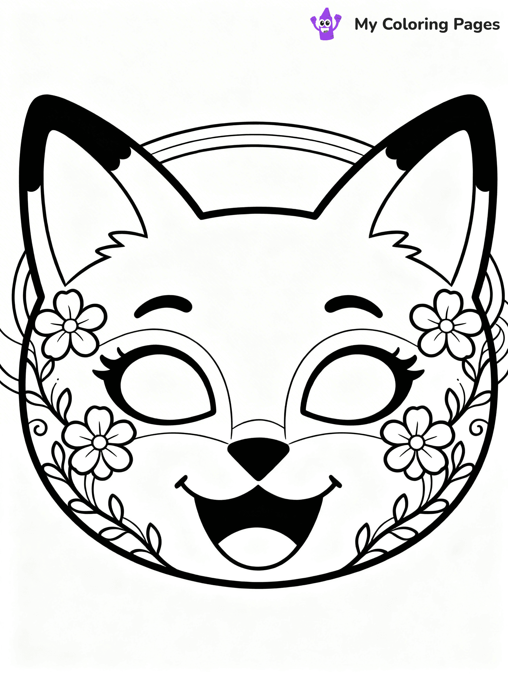 Mask Coloring Pages - 20