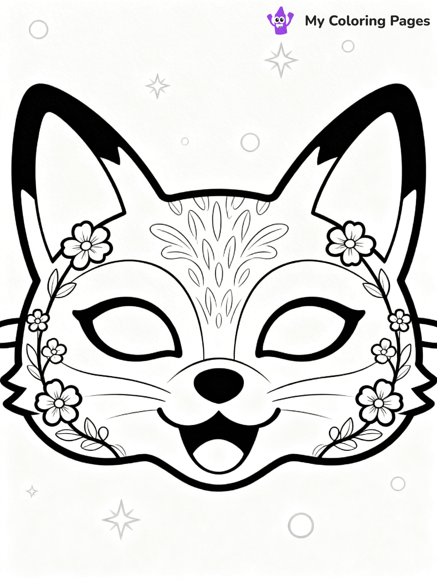 Mask Coloring Pages - 19