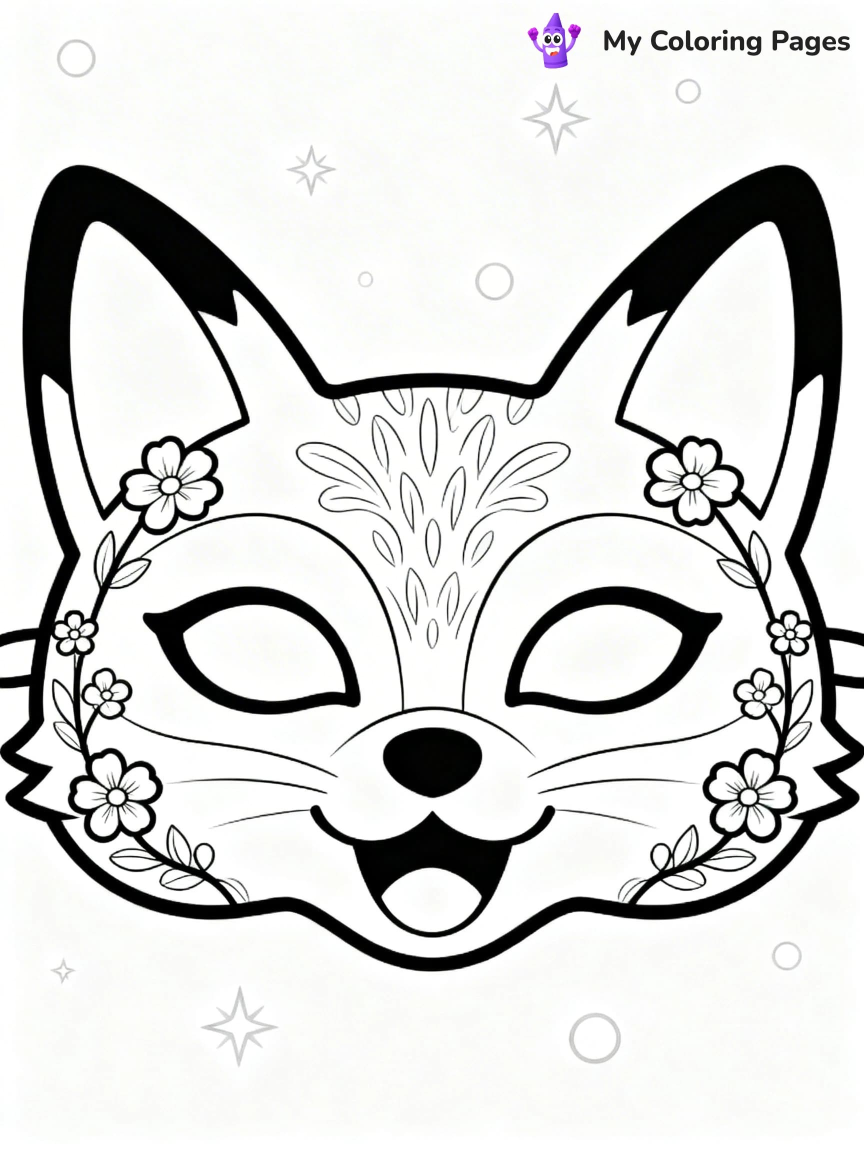 Mask Coloring Pages - 19