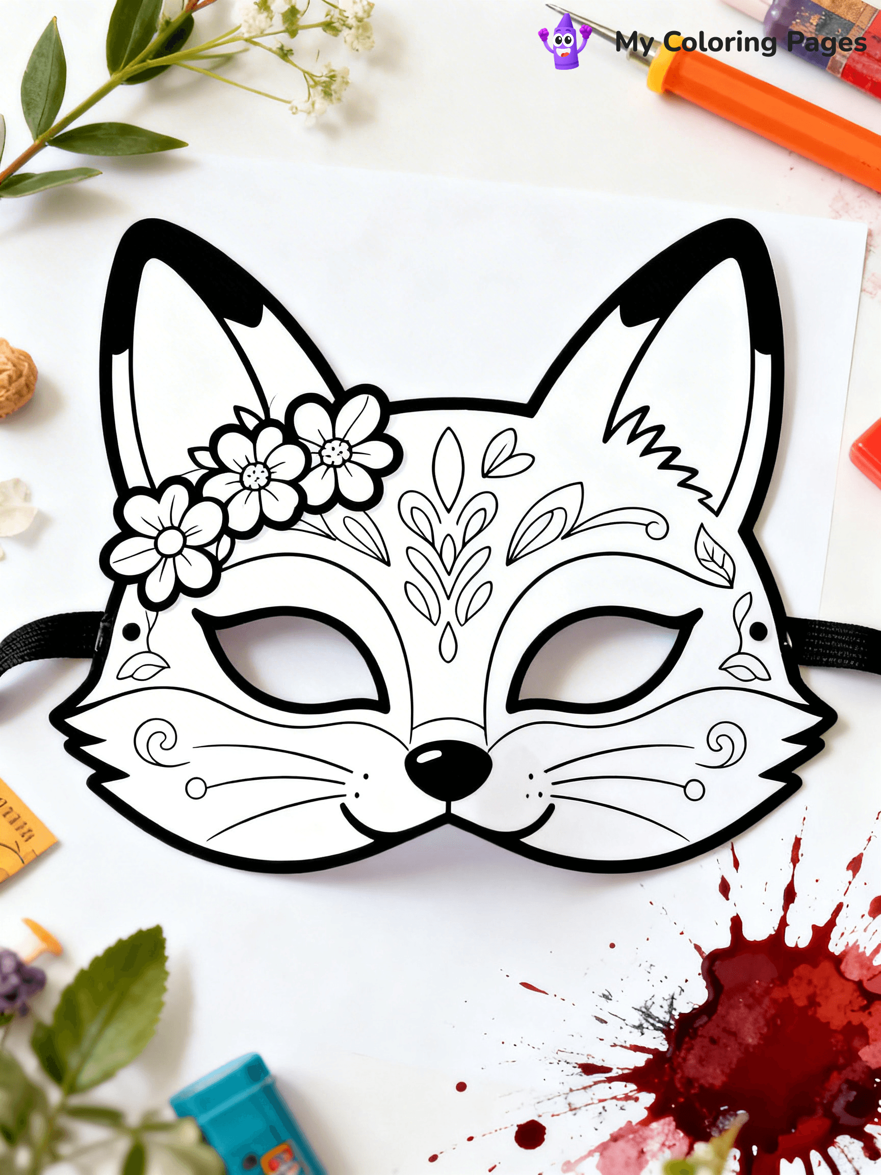 Mask Coloring Pages - 18