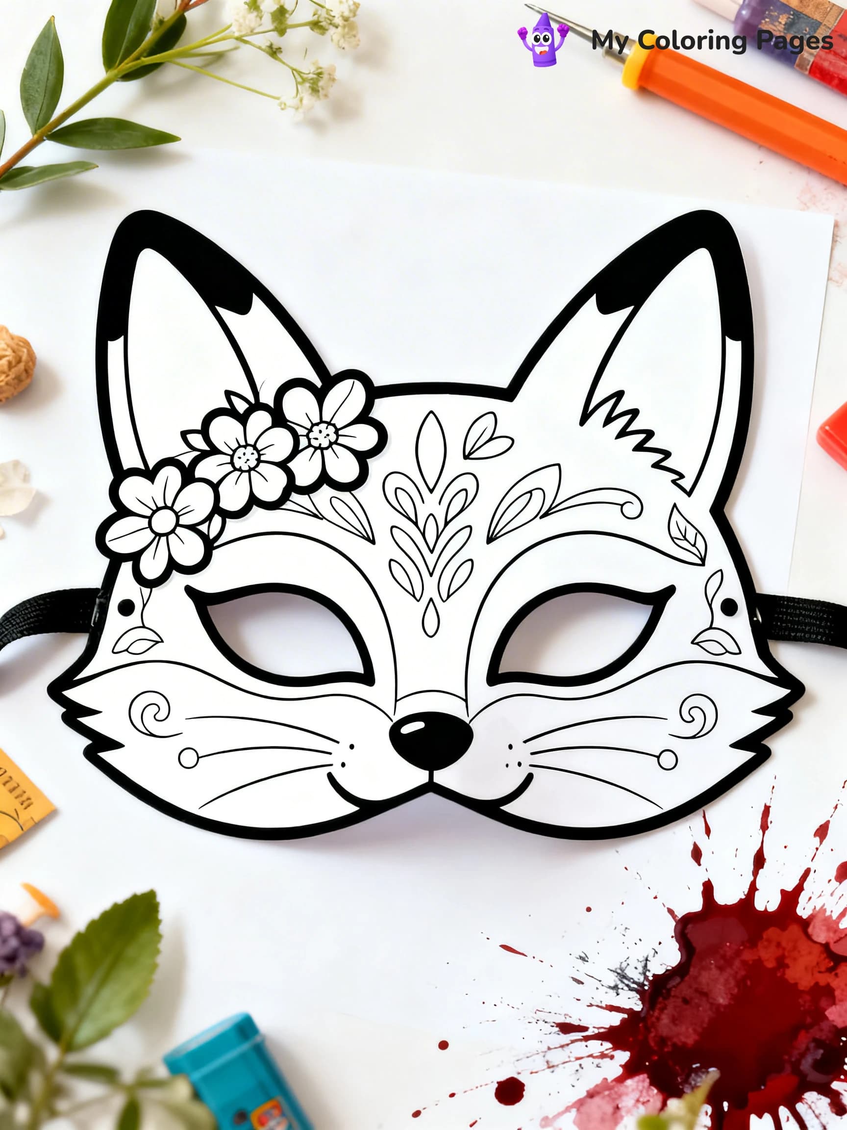 Mask Coloring Pages - 18