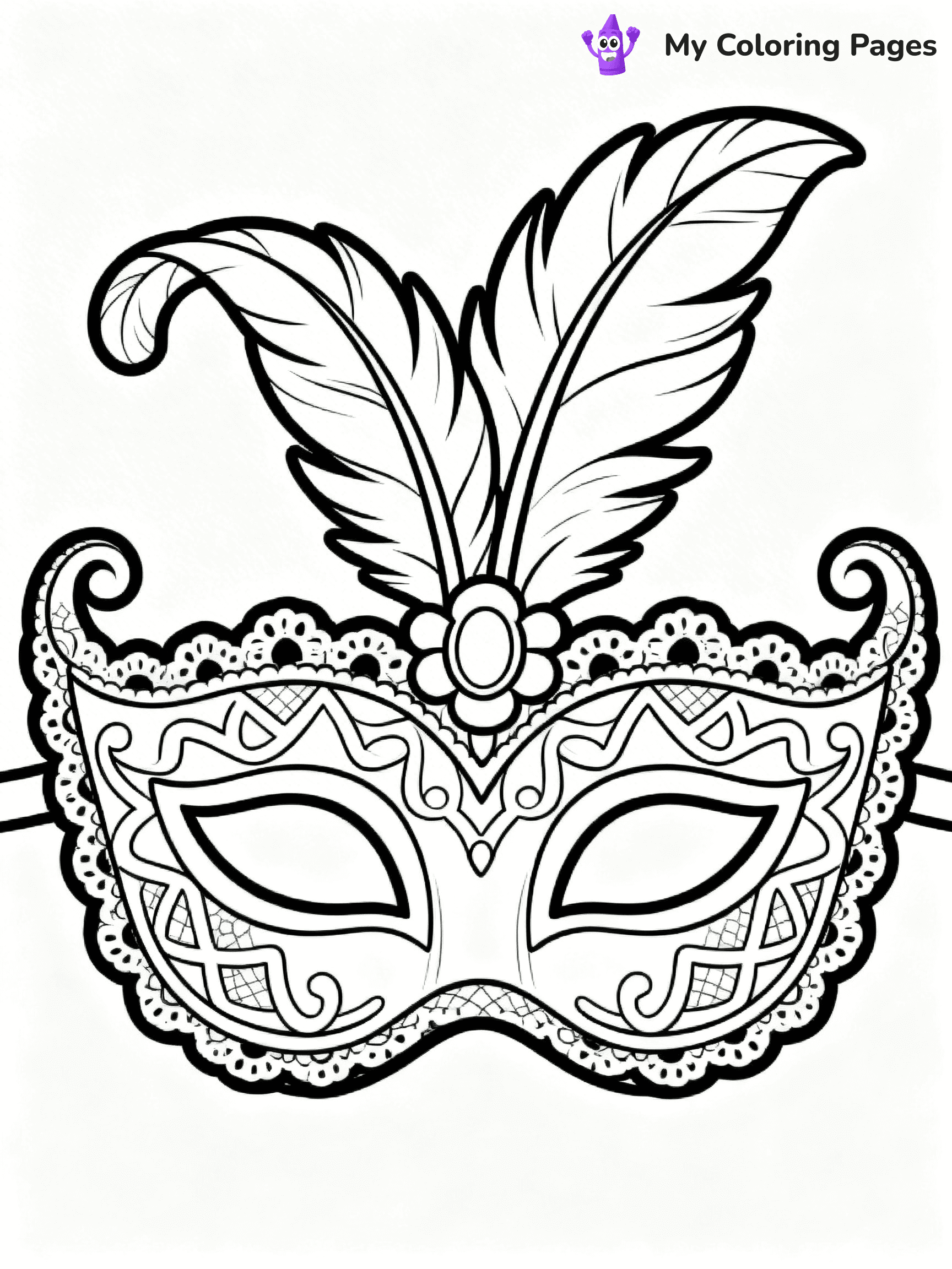 Mask Coloring Pages - 7