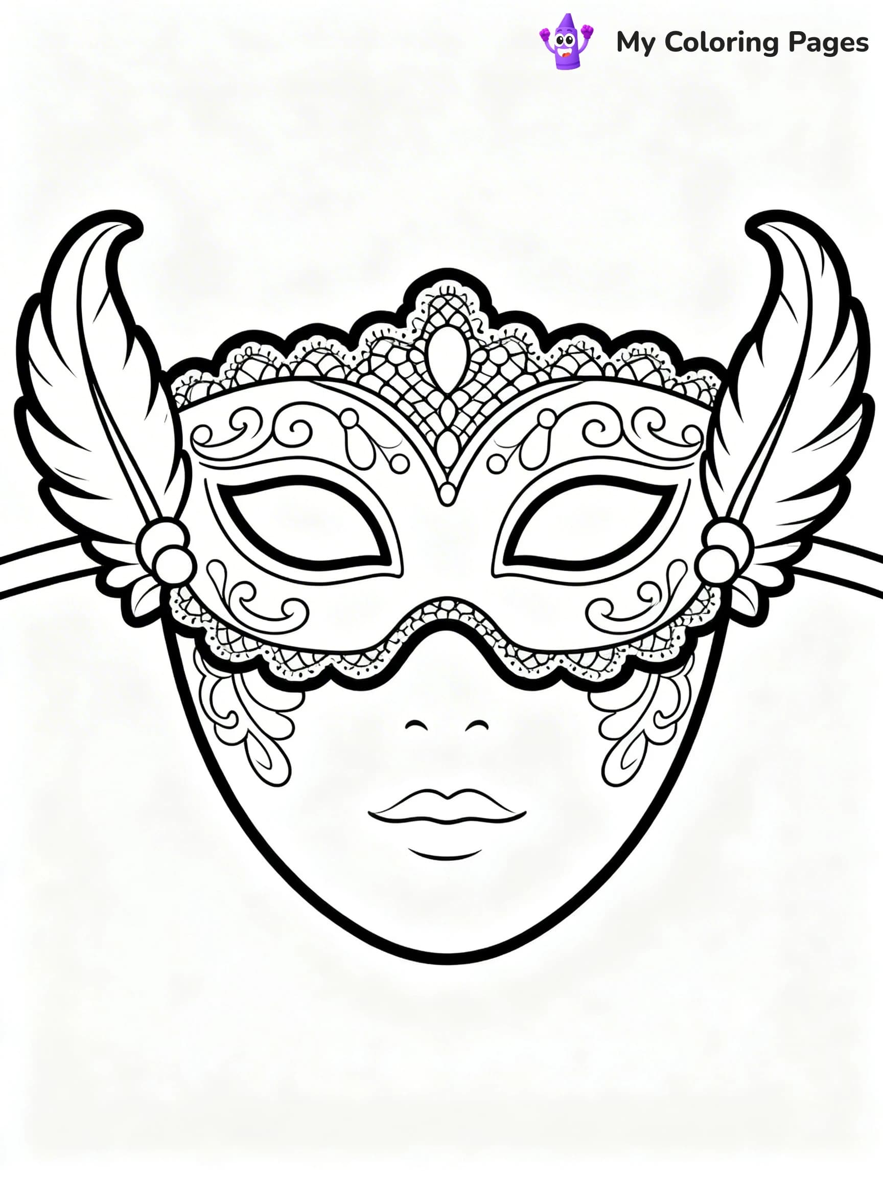 Mask Coloring Pages - 6