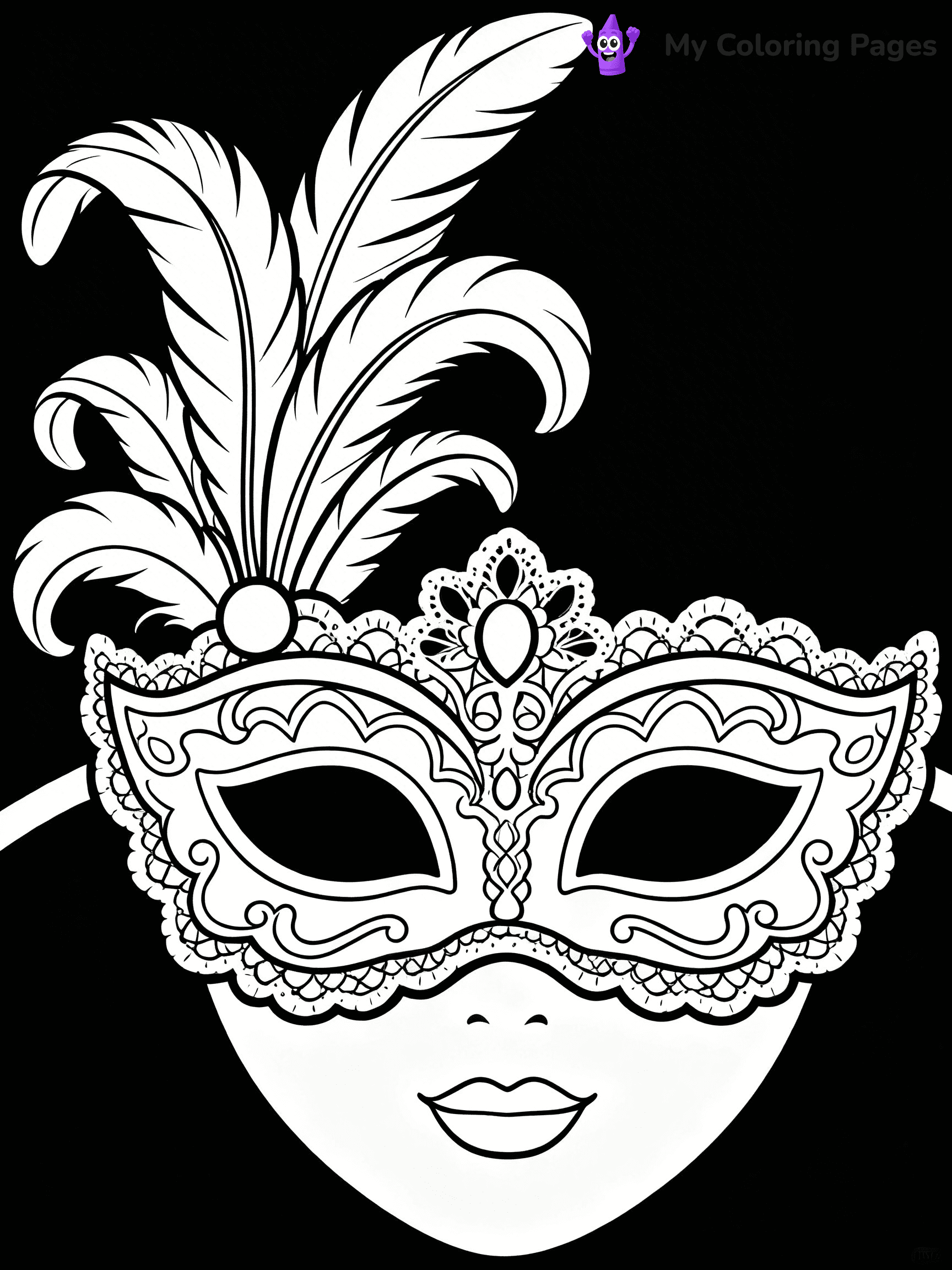 Mask Coloring Pages - 5