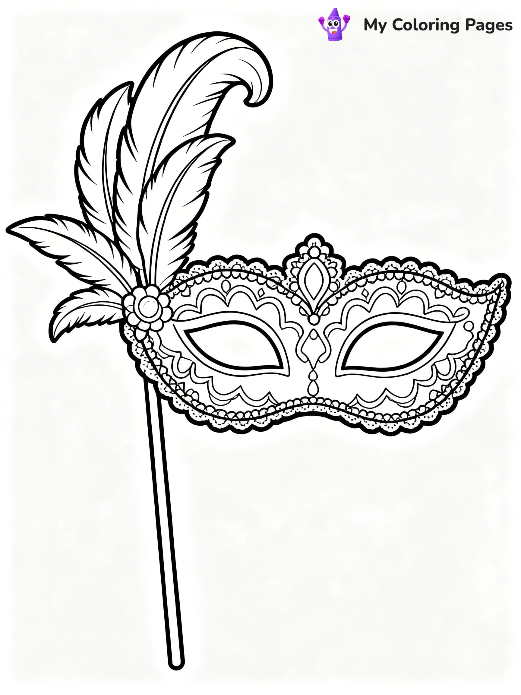 Mask Coloring Pages - 4