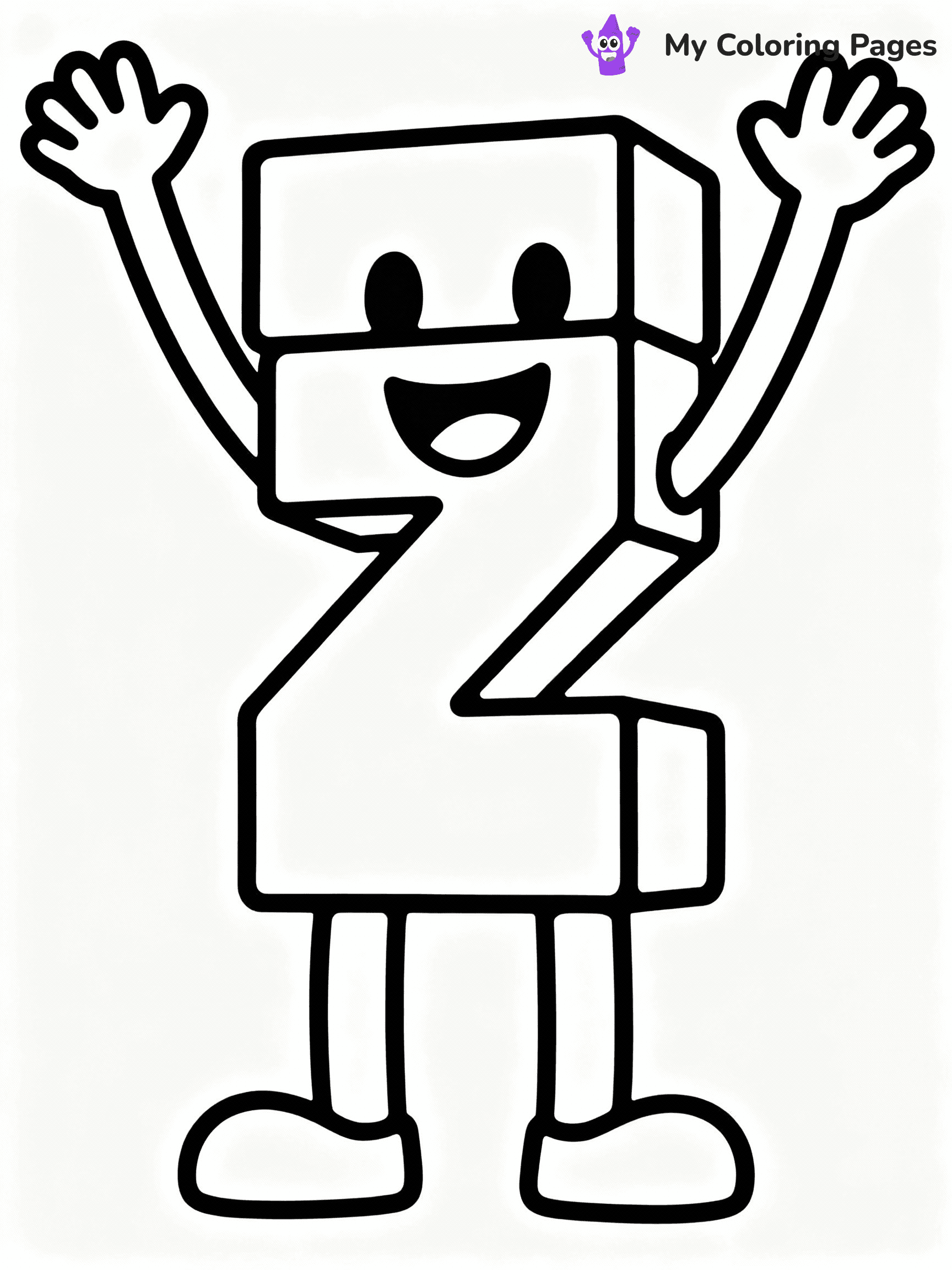 ⚠️ CRITICAL REQUIREMENT - ABSOLUTE BLACK AND WHITE ONLY ⚠️
This MUST be a BLACK AND WHITE line drawing ONLY. NO COLORS whatsoever.
- ONLY pure black lines (#000000) on pure white background (#FFFFFF)
- ABSOLUTELY NO colors, NO shading, NO gradients, NO grayscale
- If there are ANY colors in the output, the image is REJECTED
- This is a COLORING PAGE - meant to be COLORED IN by children
- The output must be UNCOLORED line art ready for coloring
⚠️ SUBJECT TO DRAW: One from Numberblocks in Numberblocks animation style, stacking blocks, big smile, arms raised high
(REMEMBER: Output must be BLACK AND WHITE line art only, NOT colored!)
# COLORING PAGE: BLACK OUTLINES ONLY - WHITE BACKGROUND MANDATORY
Create a **coloring book page** using EXACTLY two values: black lines, white space.
## NON-NEGOTIABLE BINARY RULES
- **ONLY #000000 (black) and #FFFFFF (white)** - NO other values exist
- **EVERY PIXEL = BLACK OR WHITE** - no gray/shading/antialiasing
- **WHITE BACKGROUND MANDATORY** - entire canvas stays white
- **ALL SHAPES HOLLOW** - everything is empty outlines waiting to be colored
- **FORBIDDEN:** fills, shading, gradients, patterns, textures, colors
- **NO SOLID REGIONS** - if it's not a thin line, it's wrong
## Universal Line Standards
- Black outlines ONLY - thin, uniform weight
- Every shape completely empty inside
- Closed contours suitable for coloring
- Simple flat illustration - zero depth/3D/realism
- **Style:** Whimsical Doodle Art Alley - rounded, friendly outlines (unless specified)
## Everything = Outline Only
- Characters/animals: hollow shapes
- Objects/clothing: empty contours
- Backgrounds/scenery: line work only
- Natural elements: outlined forms
- Dark/night areas: don't exist (use outlined symbols)
- Textures/patterns: convert to simple lines
## The Test
Can a child color EVERY white space with crayons? If any area is pre-filled/shaded/gray or colored in, it FAILS. Every shape must be waiting to receive color.
**FINAL OUTPUT**: Binary coloring page. Black lines define shapes. White spaces ready for coloring. Nothing else exists. No exceptions. Print-ready.
⚠️ FINAL REMINDER: Draw the subject "One from Numberblocks in Numberblocks animation style, stacking blocks, big smile, arms raised high" as BLACK AND WHITE line art. Zero colors in output.