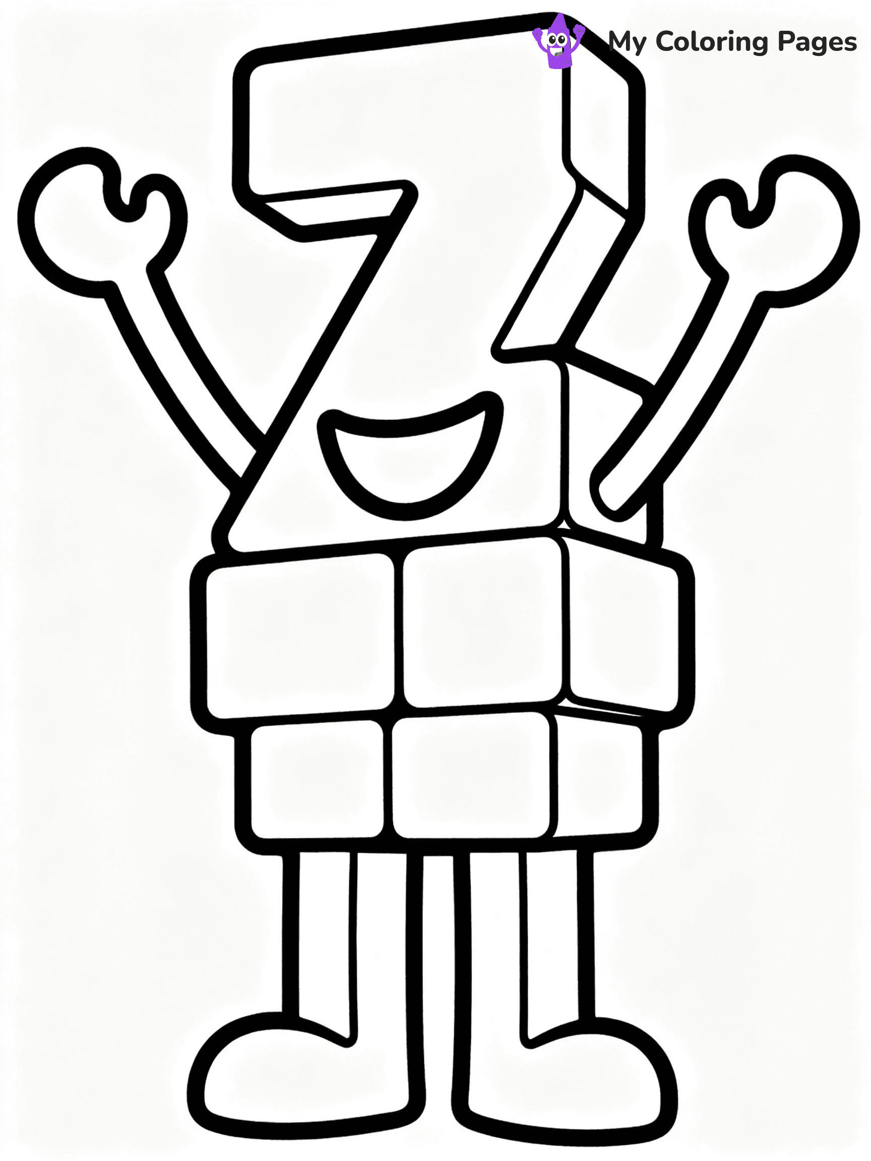 ⚠️ CRITICAL REQUIREMENT - ABSOLUTE BLACK AND WHITE ONLY ⚠️
This MUST be a BLACK AND WHITE line drawing ONLY. NO COLORS whatsoever.
- ONLY pure black lines (#000000) on pure white background (#FFFFFF)
- ABSOLUTELY NO colors, NO shading, NO gradients, NO grayscale
- If there are ANY colors in the output, the image is REJECTED
- This is a COLORING PAGE - meant to be COLORED IN by children
- The output must be UNCOLORED line art ready for coloring
⚠️ SUBJECT TO DRAW: One from Numberblocks in Numberblocks animation style, stacking blocks, big smile, arms raised high
(REMEMBER: Output must be BLACK AND WHITE line art only, NOT colored!)
# COLORING PAGE: BLACK OUTLINES ONLY - WHITE BACKGROUND MANDATORY
Create a **coloring book page** using EXACTLY two values: black lines, white space.
## NON-NEGOTIABLE BINARY RULES
- **ONLY #000000 (black) and #FFFFFF (white)** - NO other values exist
- **EVERY PIXEL = BLACK OR WHITE** - no gray/shading/antialiasing
- **WHITE BACKGROUND MANDATORY** - entire canvas stays white
- **ALL SHAPES HOLLOW** - everything is empty outlines waiting to be colored
- **FORBIDDEN:** fills, shading, gradients, patterns, textures, colors
- **NO SOLID REGIONS** - if it's not a thin line, it's wrong
## Universal Line Standards
- Black outlines ONLY - thin, uniform weight
- Every shape completely empty inside
- Closed contours suitable for coloring
- Simple flat illustration - zero depth/3D/realism
- **Style:** Whimsical Doodle Art Alley - rounded, friendly outlines (unless specified)
## Everything = Outline Only
- Characters/animals: hollow shapes
- Objects/clothing: empty contours
- Backgrounds/scenery: line work only
- Natural elements: outlined forms
- Dark/night areas: don't exist (use outlined symbols)
- Textures/patterns: convert to simple lines
## The Test
Can a child color EVERY white space with crayons? If any area is pre-filled/shaded/gray or colored in, it FAILS. Every shape must be waiting to receive color.
**FINAL OUTPUT**: Binary coloring page. Black lines define shapes. White spaces ready for coloring. Nothing else exists. No exceptions. Print-ready.
⚠️ FINAL REMINDER: Draw the subject "One from Numberblocks in Numberblocks animation style, stacking blocks, big smile, arms raised high" as BLACK AND WHITE line art. Zero colors in output.