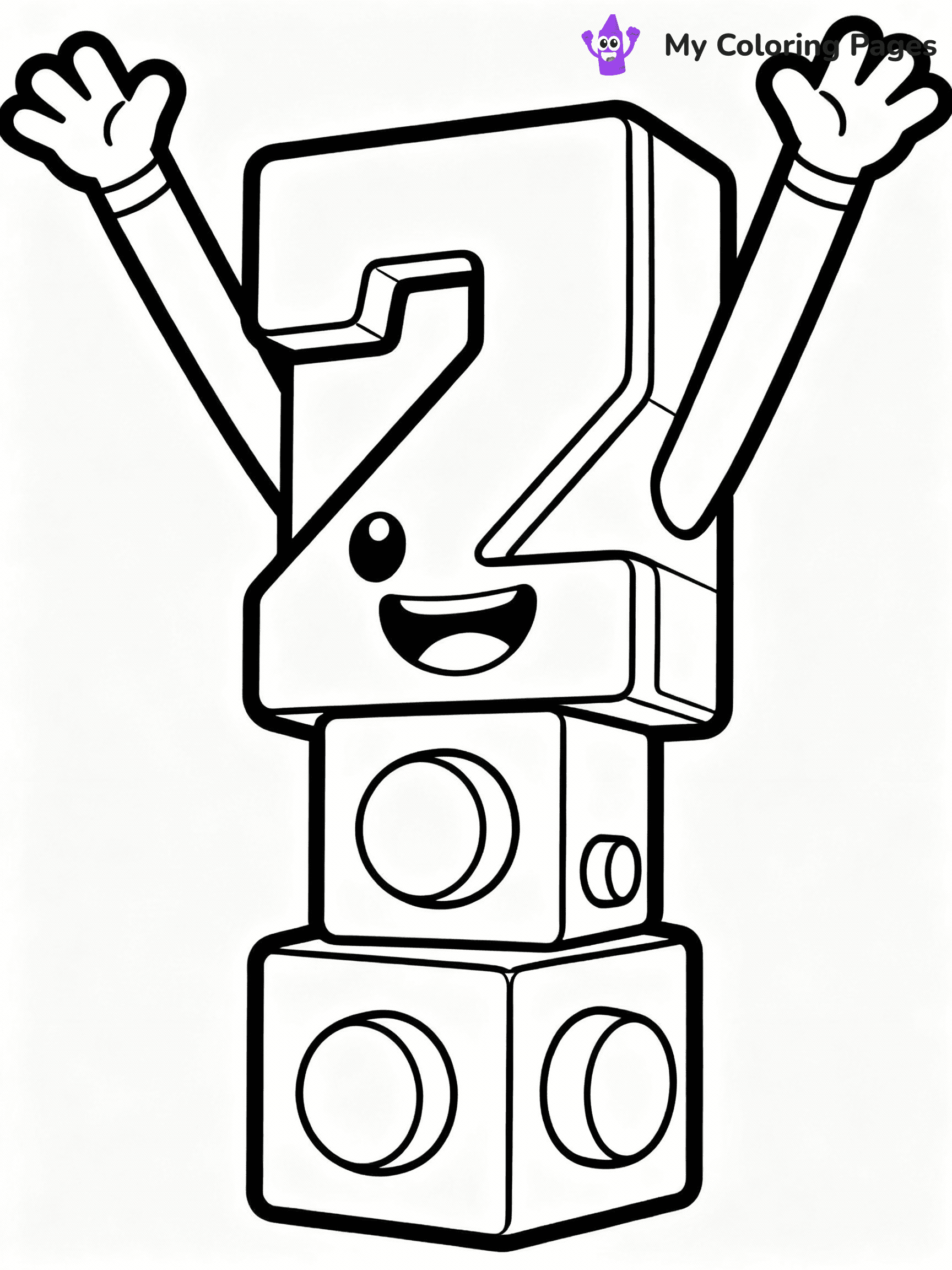 ⚠️ CRITICAL REQUIREMENT - ABSOLUTE BLACK AND WHITE ONLY ⚠️
This MUST be a BLACK AND WHITE line drawing ONLY. NO COLORS whatsoever.
- ONLY pure black lines (#000000) on pure white background (#FFFFFF)
- ABSOLUTELY NO colors, NO shading, NO gradients, NO grayscale
- If there are ANY colors in the output, the image is REJECTED
- This is a COLORING PAGE - meant to be COLORED IN by children
- The output must be UNCOLORED line art ready for coloring
⚠️ SUBJECT TO DRAW: One from Numberblocks in Numberblocks animation style, stacking blocks, big smile, arms raised high
(REMEMBER: Output must be BLACK AND WHITE line art only, NOT colored!)
# COLORING PAGE: BLACK OUTLINES ONLY - WHITE BACKGROUND MANDATORY
Create a **coloring book page** using EXACTLY two values: black lines, white space.
## NON-NEGOTIABLE BINARY RULES
- **ONLY #000000 (black) and #FFFFFF (white)** - NO other values exist
- **EVERY PIXEL = BLACK OR WHITE** - no gray/shading/antialiasing
- **WHITE BACKGROUND MANDATORY** - entire canvas stays white
- **ALL SHAPES HOLLOW** - everything is empty outlines waiting to be colored
- **FORBIDDEN:** fills, shading, gradients, patterns, textures, colors
- **NO SOLID REGIONS** - if it's not a thin line, it's wrong
## Universal Line Standards
- Black outlines ONLY - thin, uniform weight
- Every shape completely empty inside
- Closed contours suitable for coloring
- Simple flat illustration - zero depth/3D/realism
- **Style:** Whimsical Doodle Art Alley - rounded, friendly outlines (unless specified)
## Everything = Outline Only
- Characters/animals: hollow shapes
- Objects/clothing: empty contours
- Backgrounds/scenery: line work only
- Natural elements: outlined forms
- Dark/night areas: don't exist (use outlined symbols)
- Textures/patterns: convert to simple lines
## The Test
Can a child color EVERY white space with crayons? If any area is pre-filled/shaded/gray or colored in, it FAILS. Every shape must be waiting to receive color.
**FINAL OUTPUT**: Binary coloring page. Black lines define shapes. White spaces ready for coloring. Nothing else exists. No exceptions. Print-ready.
⚠️ FINAL REMINDER: Draw the subject "One from Numberblocks in Numberblocks animation style, stacking blocks, big smile, arms raised high" as BLACK AND WHITE line art. Zero colors in output.
