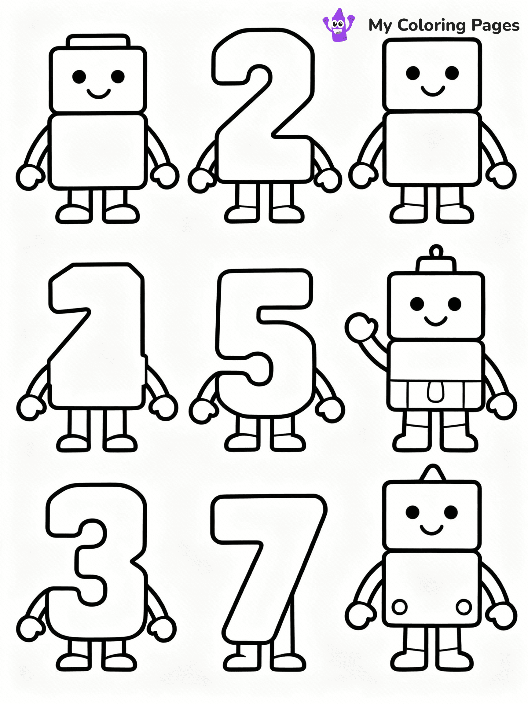 ⚠️ CRITICAL REQUIREMENT - ABSOLUTE BLACK AND WHITE ONLY ⚠️
This MUST be a BLACK AND WHITE line drawing ONLY. NO COLORS whatsoever.
- ONLY pure black lines (#000000) on pure white background (#FFFFFF)
- ABSOLUTELY NO colors, NO shading, NO gradients, NO grayscale
- If there are ANY colors in the output, the image is REJECTED
- This is a COLORING PAGE - meant to be COLORED IN by children
- The output must be UNCOLORED line art ready for coloring
⚠️ SUBJECT TO DRAW: Numberblocks in Numberblocks animation style
(REMEMBER: Output must be BLACK AND WHITE line art only, NOT colored!)
# COLORING PAGE: BLACK OUTLINES ONLY - WHITE BACKGROUND MANDATORY
Create a **coloring book page** using EXACTLY two values: black lines, white space.
## NON-NEGOTIABLE BINARY RULES
- **ONLY #000000 (black) and #FFFFFF (white)** - NO other values exist
- **EVERY PIXEL = BLACK OR WHITE** - no gray/shading/antialiasing
- **WHITE BACKGROUND MANDATORY** - entire canvas stays white
- **ALL SHAPES HOLLOW** - everything is empty outlines waiting to be colored
- **FORBIDDEN:** fills, shading, gradients, patterns, textures, colors
- **NO SOLID REGIONS** - if it's not a thin line, it's wrong
## Universal Line Standards
- Black outlines ONLY - thin, uniform weight
- Every shape completely empty inside
- Closed contours suitable for coloring
- Simple flat illustration - zero depth/3D/realism
- **Style:** Whimsical Doodle Art Alley - rounded, friendly outlines (unless specified)
## Everything = Outline Only
- Characters/animals: hollow shapes
- Objects/clothing: empty contours
- Backgrounds/scenery: line work only
- Natural elements: outlined forms
- Dark/night areas: don't exist (use outlined symbols)
- Textures/patterns: convert to simple lines
## The Test
Can a child color EVERY white space with crayons? If any area is pre-filled/shaded/gray or colored in, it FAILS. Every shape must be waiting to receive color.
**FINAL OUTPUT**: Binary coloring page. Black lines define shapes. White spaces ready for coloring. Nothing else exists. No exceptions. Print-ready.
⚠️ FINAL REMINDER: Draw the subject "Numberblocks in Numberblocks animation style" as BLACK AND WHITE line art. Zero colors in output.